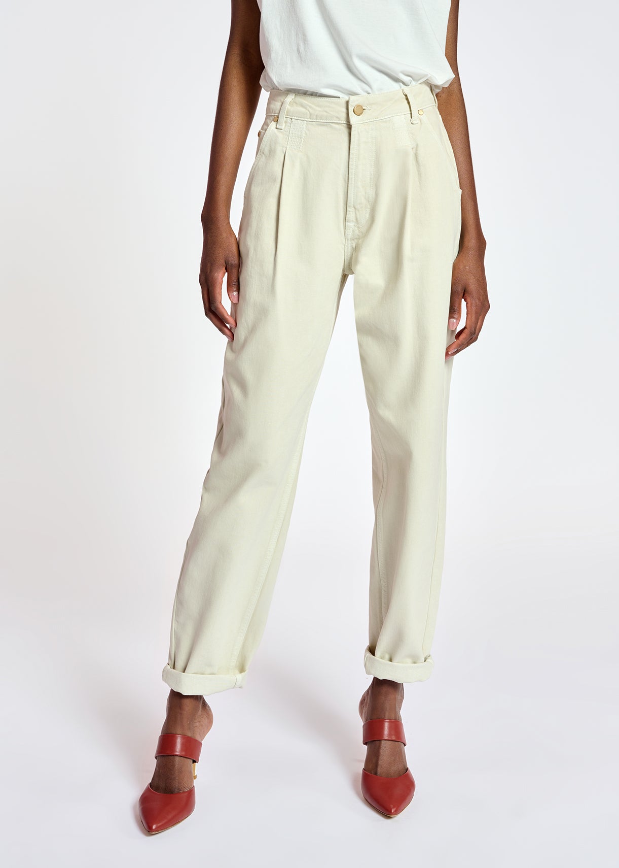 Off-white denim boyfriend jeans RE—SSENTIEL | Essentiel second hand