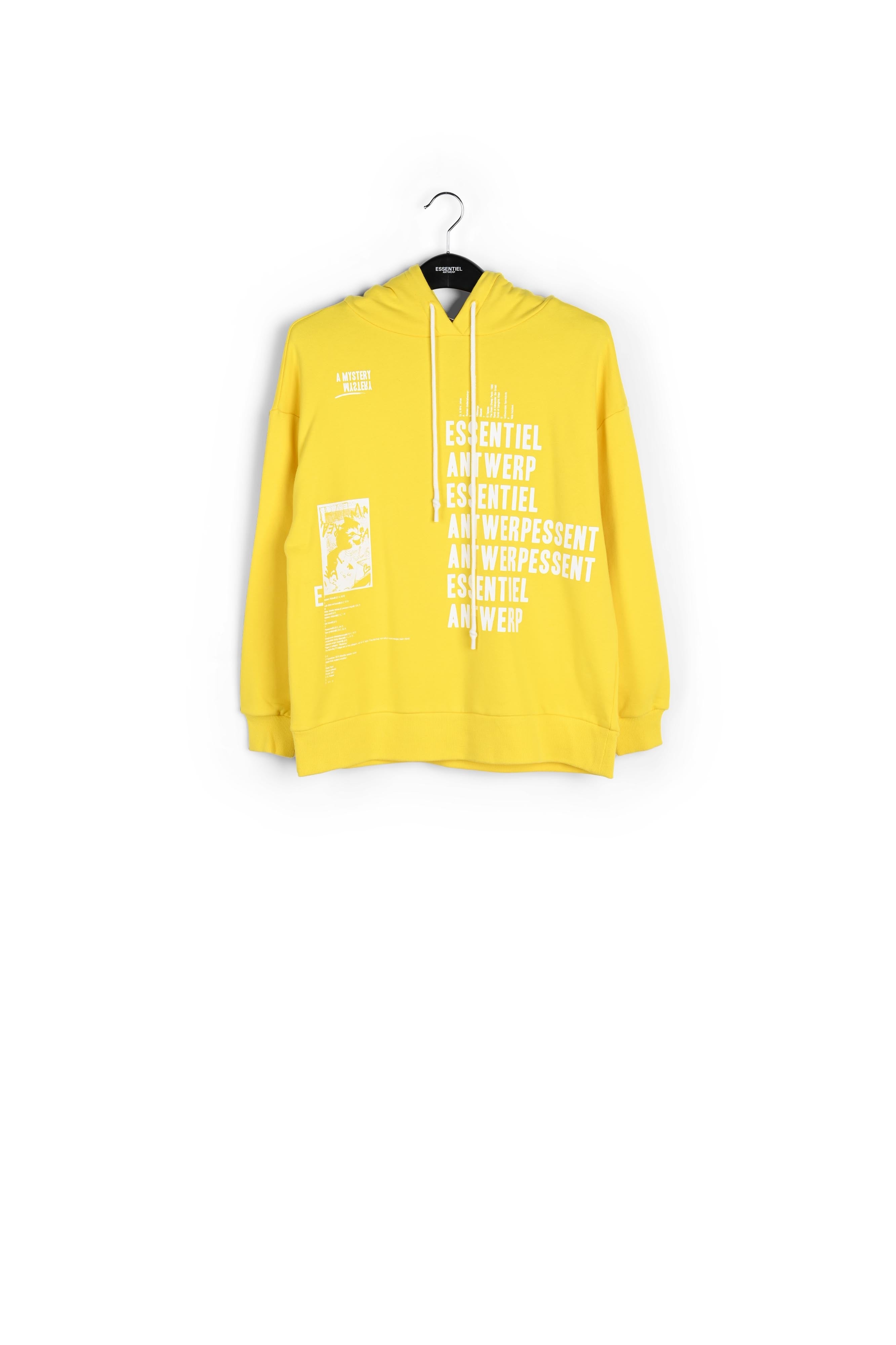 Yellow cotton-blend hoodie with logo-print RE—SSENTIEL | Essentiel second hand
