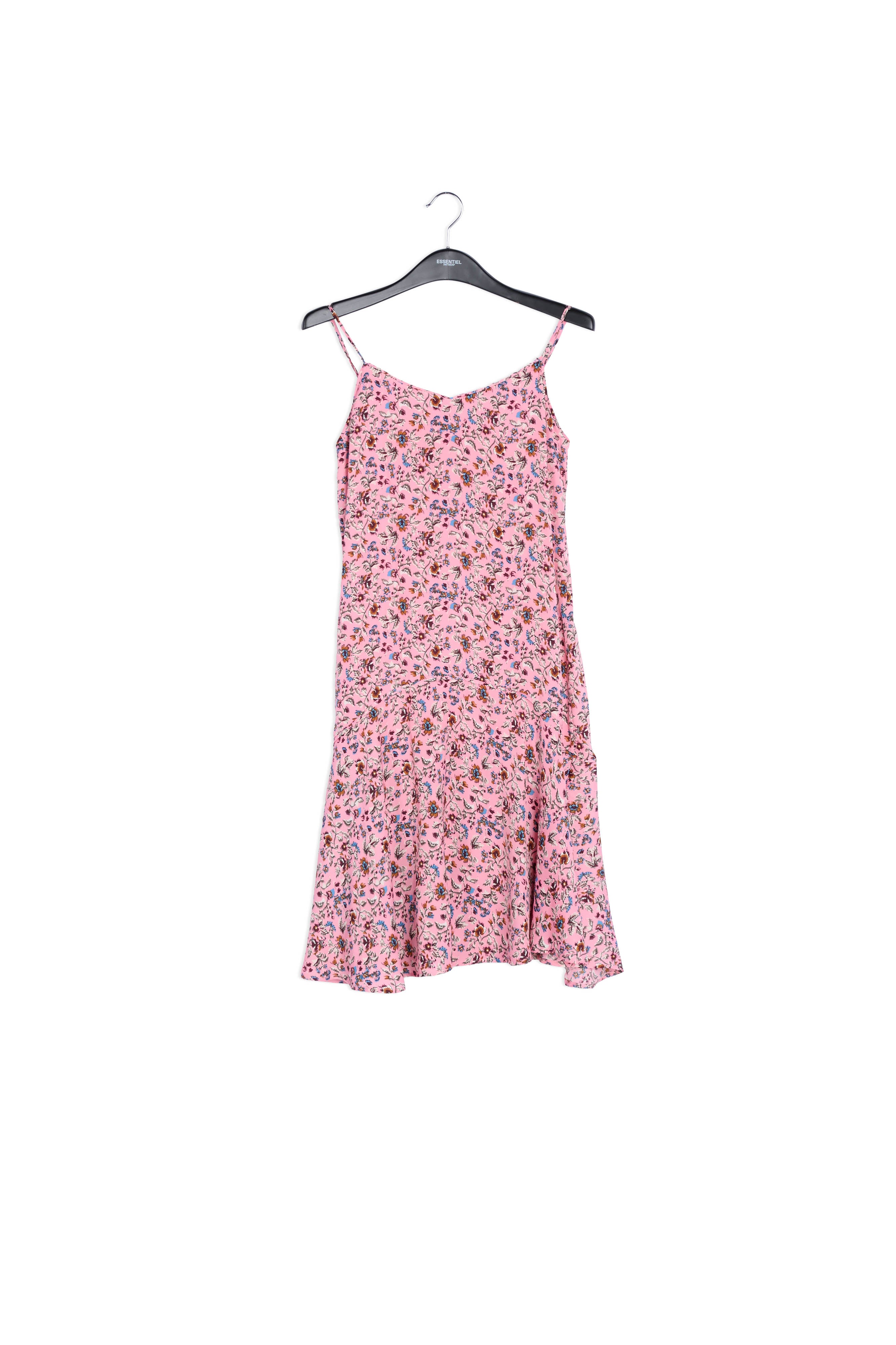 Pink midi dress with flower print RE—SSENTIEL | Essentiel second hand