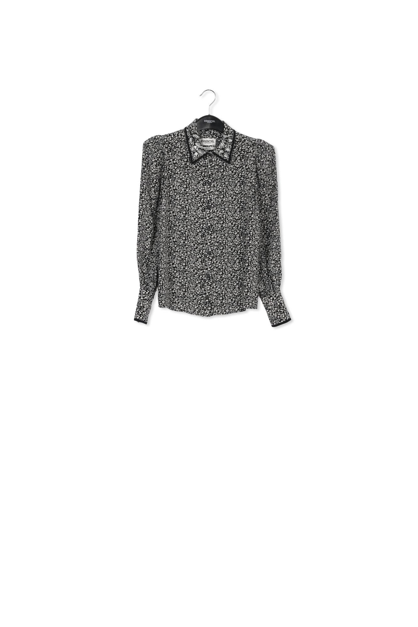 Black and white embellished collar shirt RE—SSENTIEL | Essentiel second hand