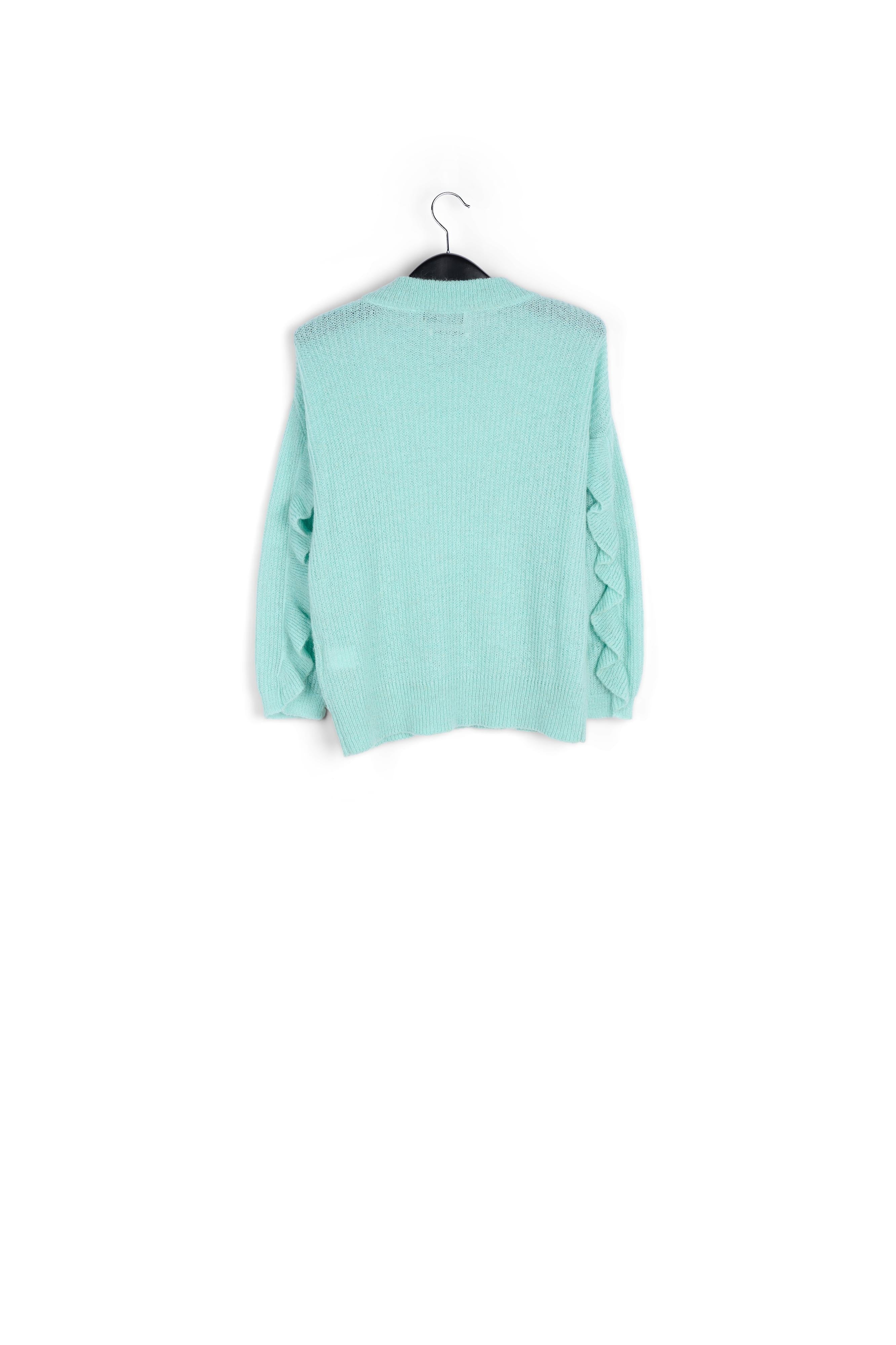 Soft mohair ruffled sweater in light blue RE—SSENTIEL | Essentiel second hand
