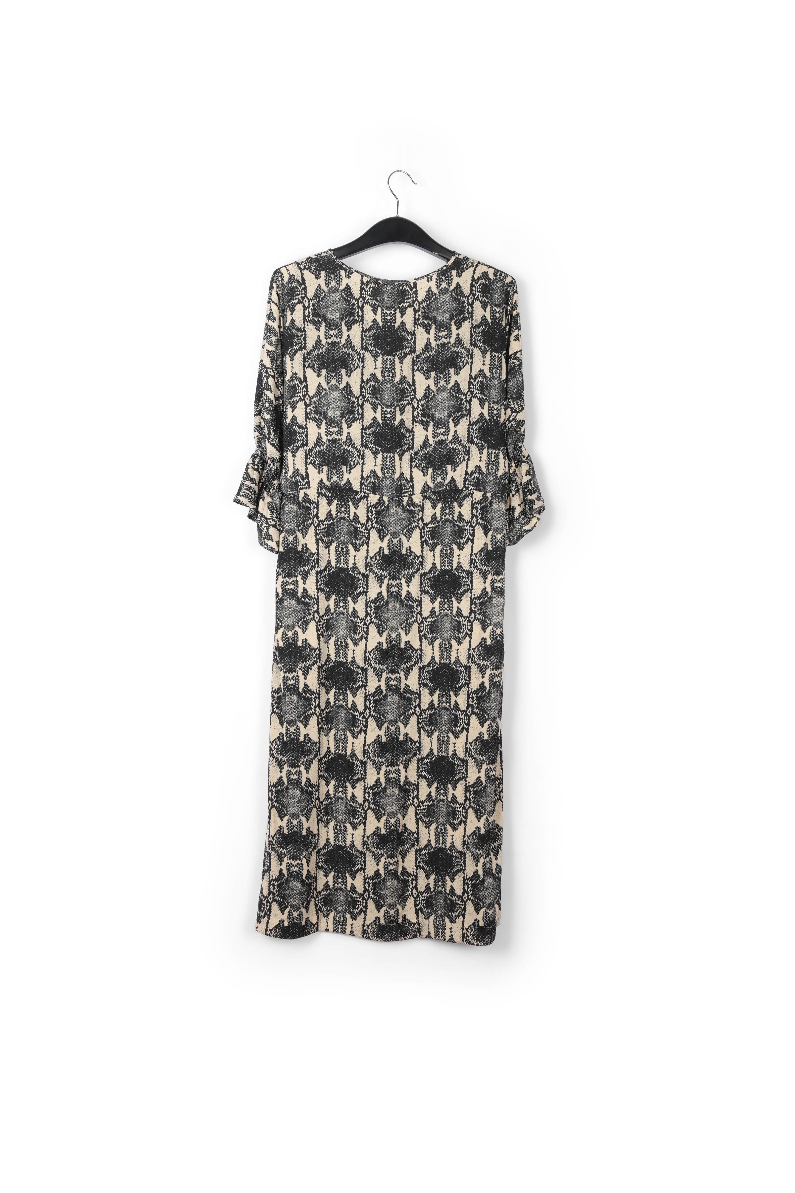 Robe midi ceinturée écrue à imprimé serpent RE—SSENTIEL | Essentiel second hand