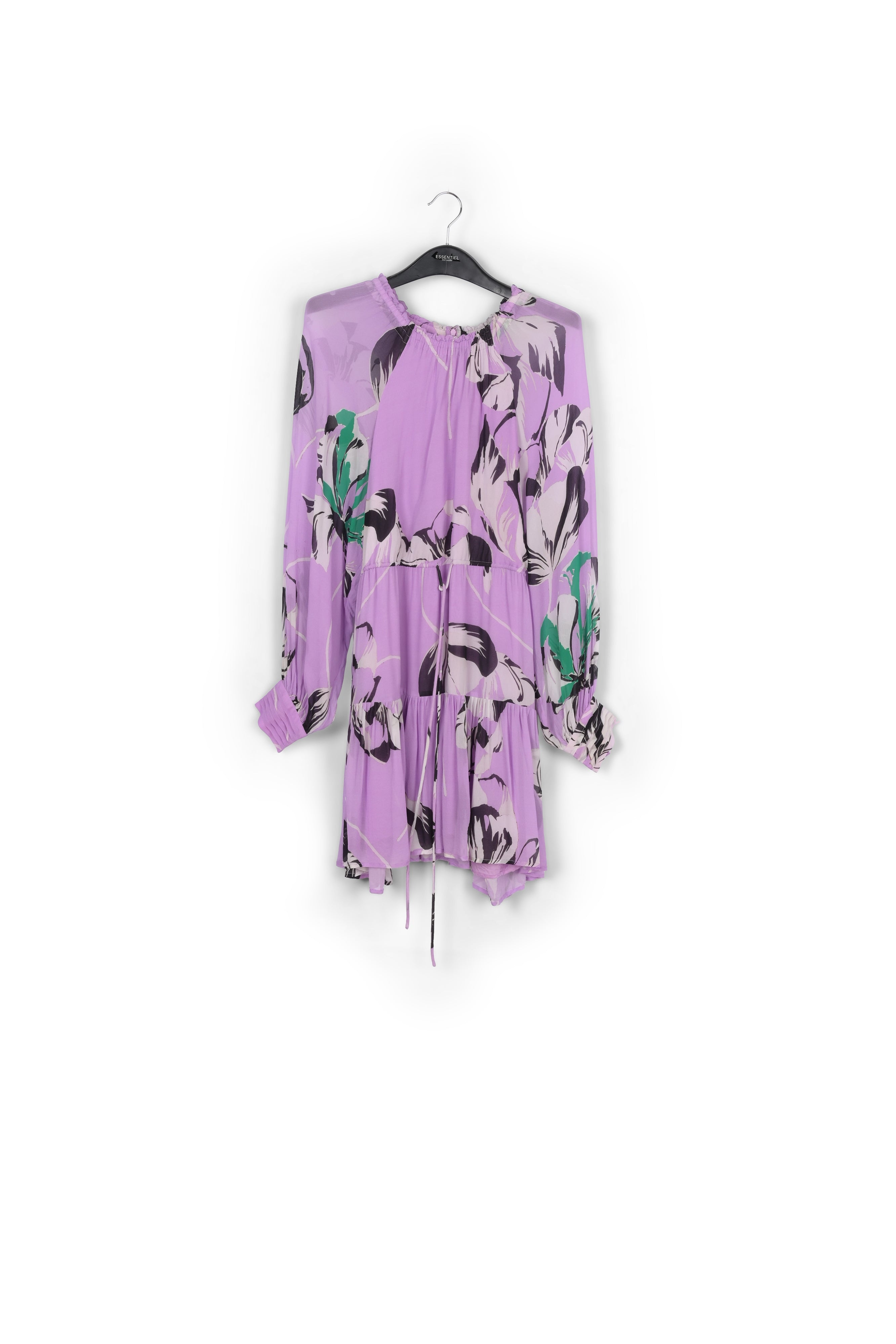 Lilac floral-print mini dress RE—SSENTIEL | Essentiel second hand