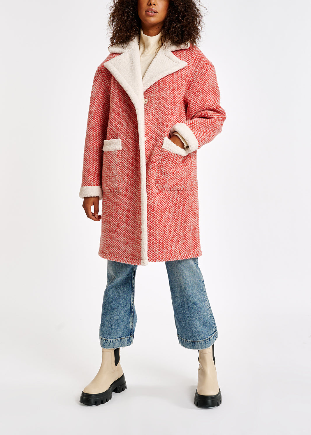 Pull à col roulé blanc cassé en mélange de mérinos RE—SSENTIEL | Essentiel second hand