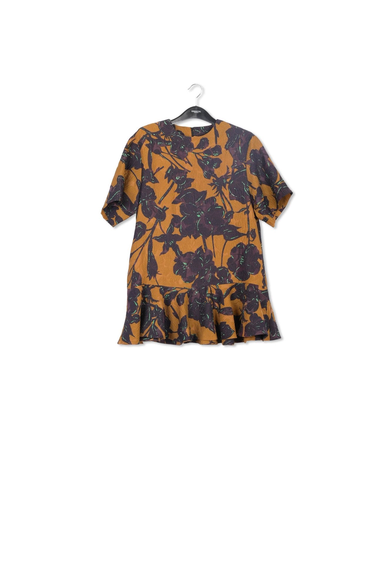 Mini-robe à  imprimé fleuri bronze et bleu marine RE—SSENTIEL | Essentiel second hand