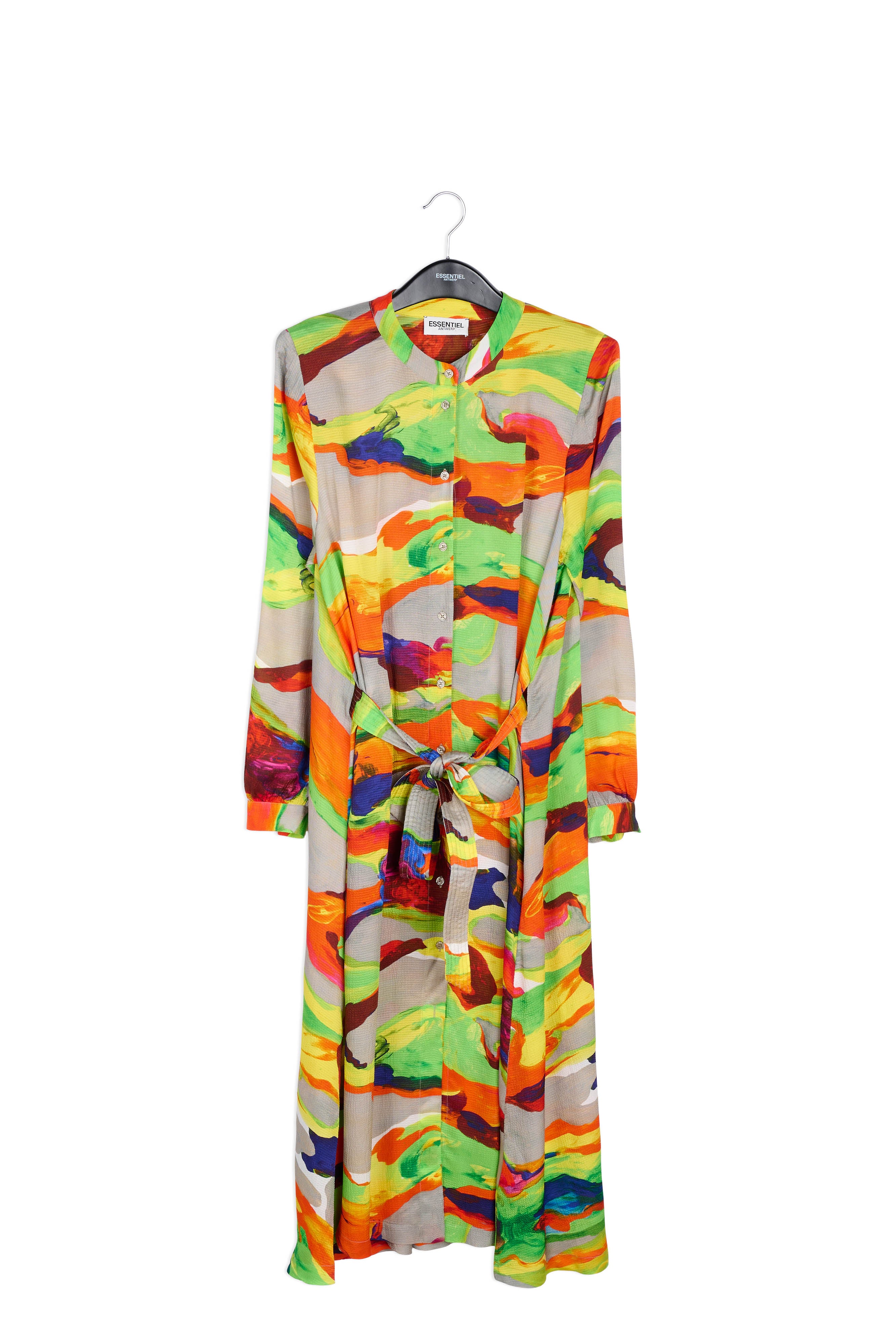 Orange midi-length shirt dress RE—SSENTIEL | Essentiel second hand