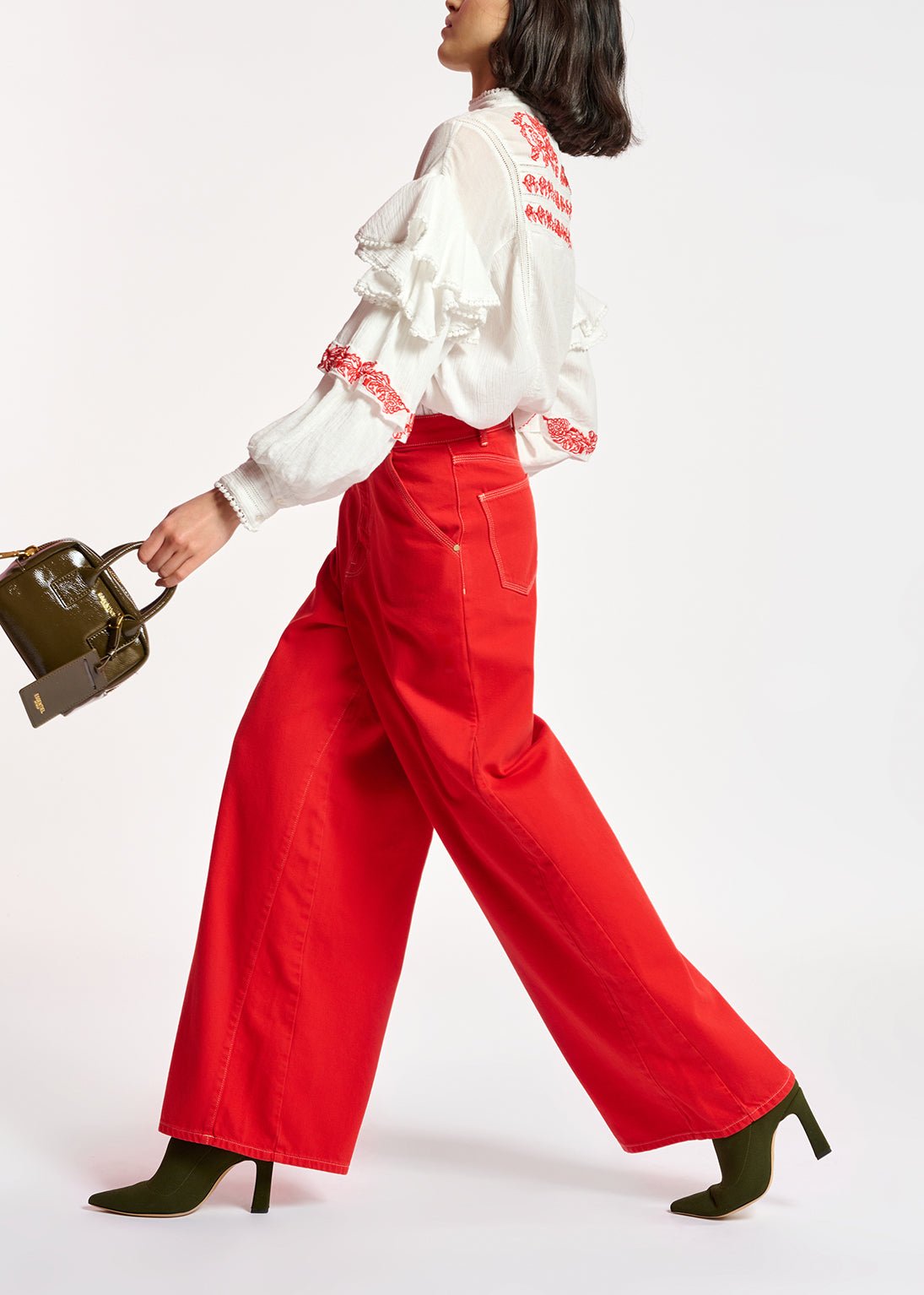 Gebroken witte top met volants en kant RE—SSENTIEL | Essentiel second hand