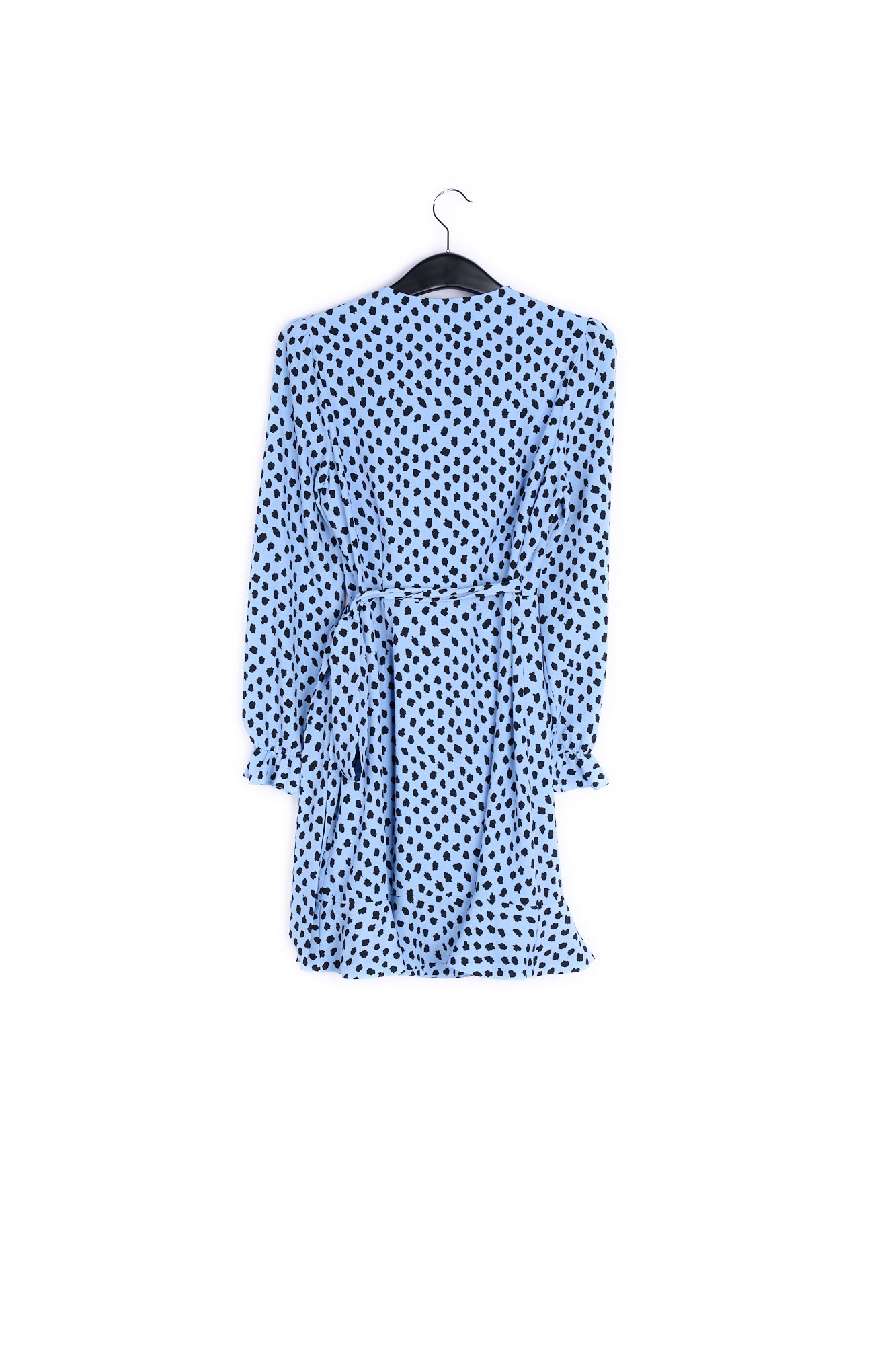 Light blue polka dot wrap mini dress RE—SSENTIEL | Essentiel second hand