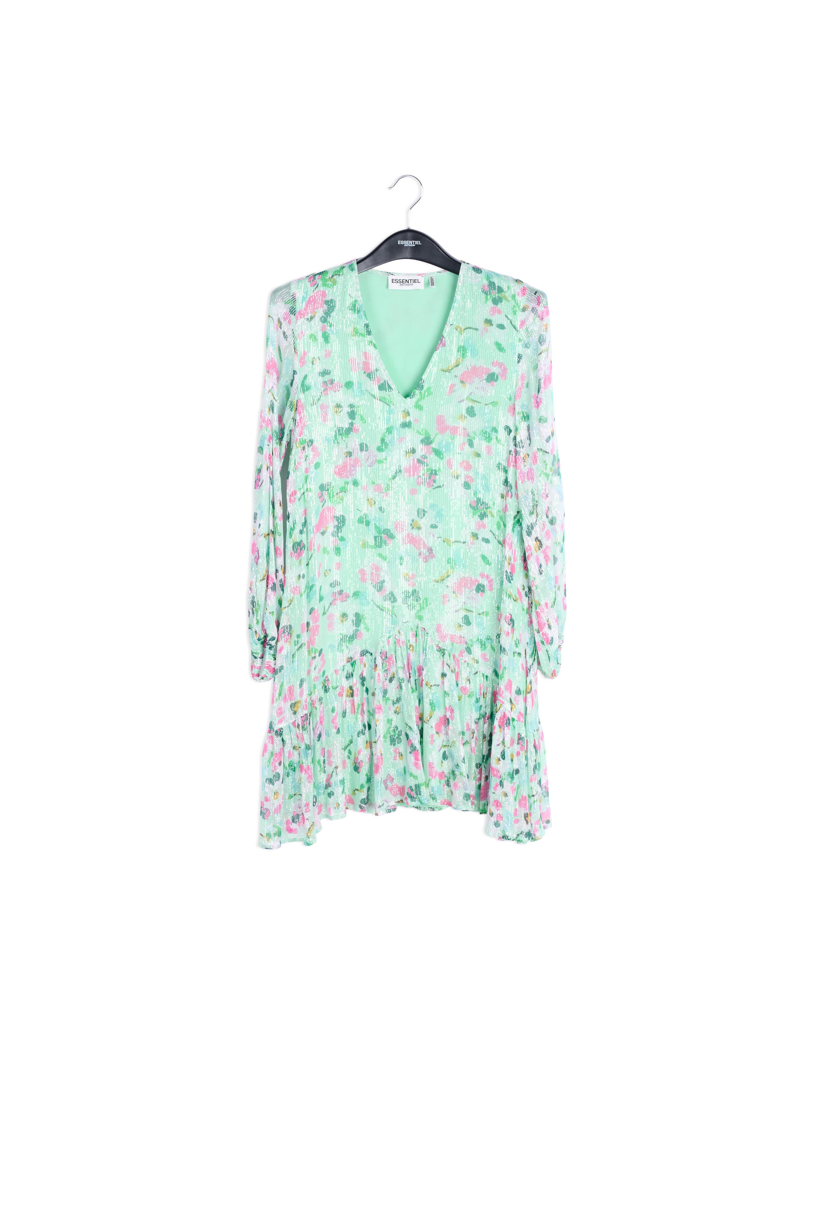 Mint green floral-print a-line dress RE—SSENTIEL | Essentiel second hand