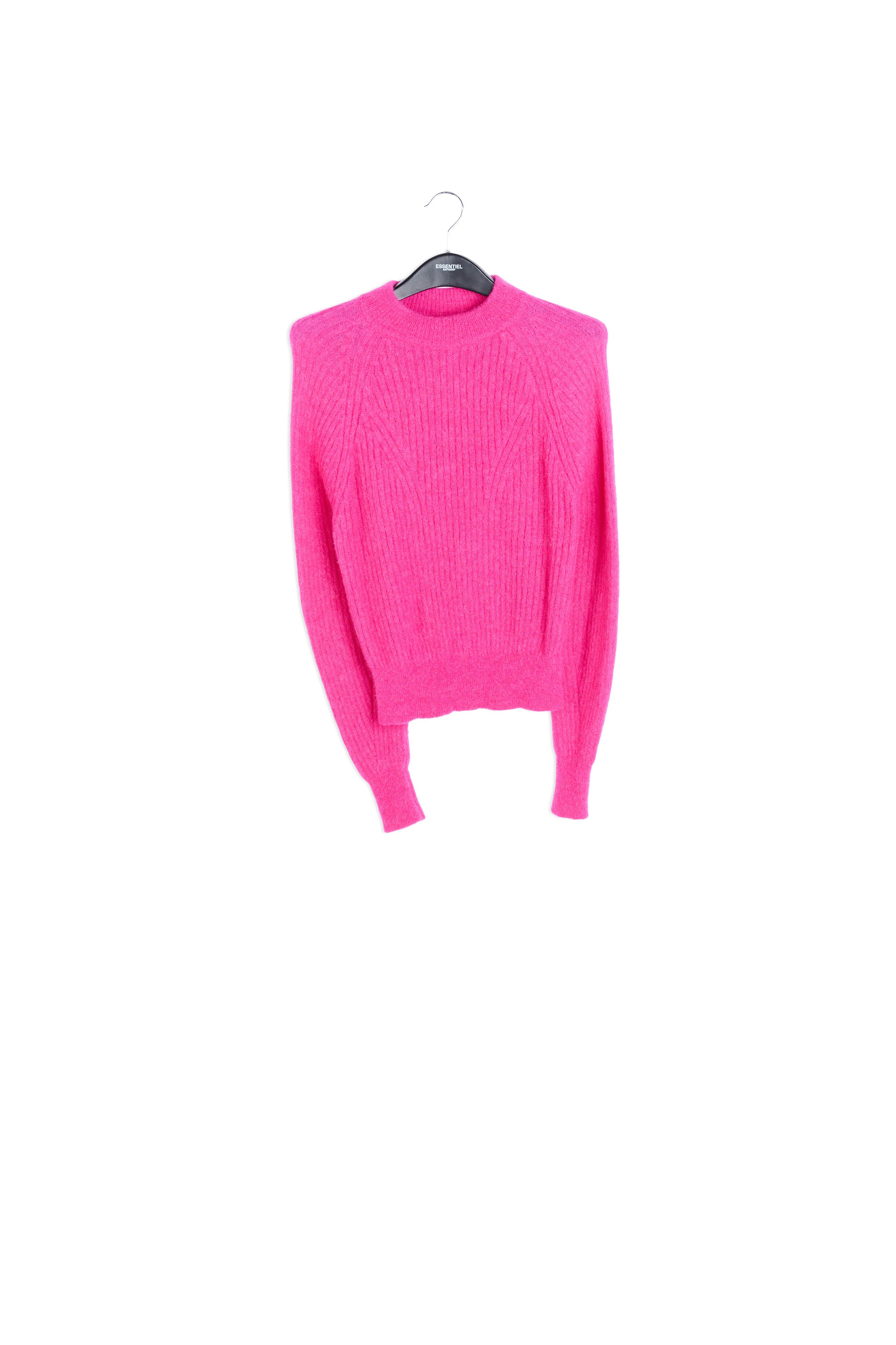 Fuchsia fitted knit sweater RE—SSENTIEL | Essentiel second hand