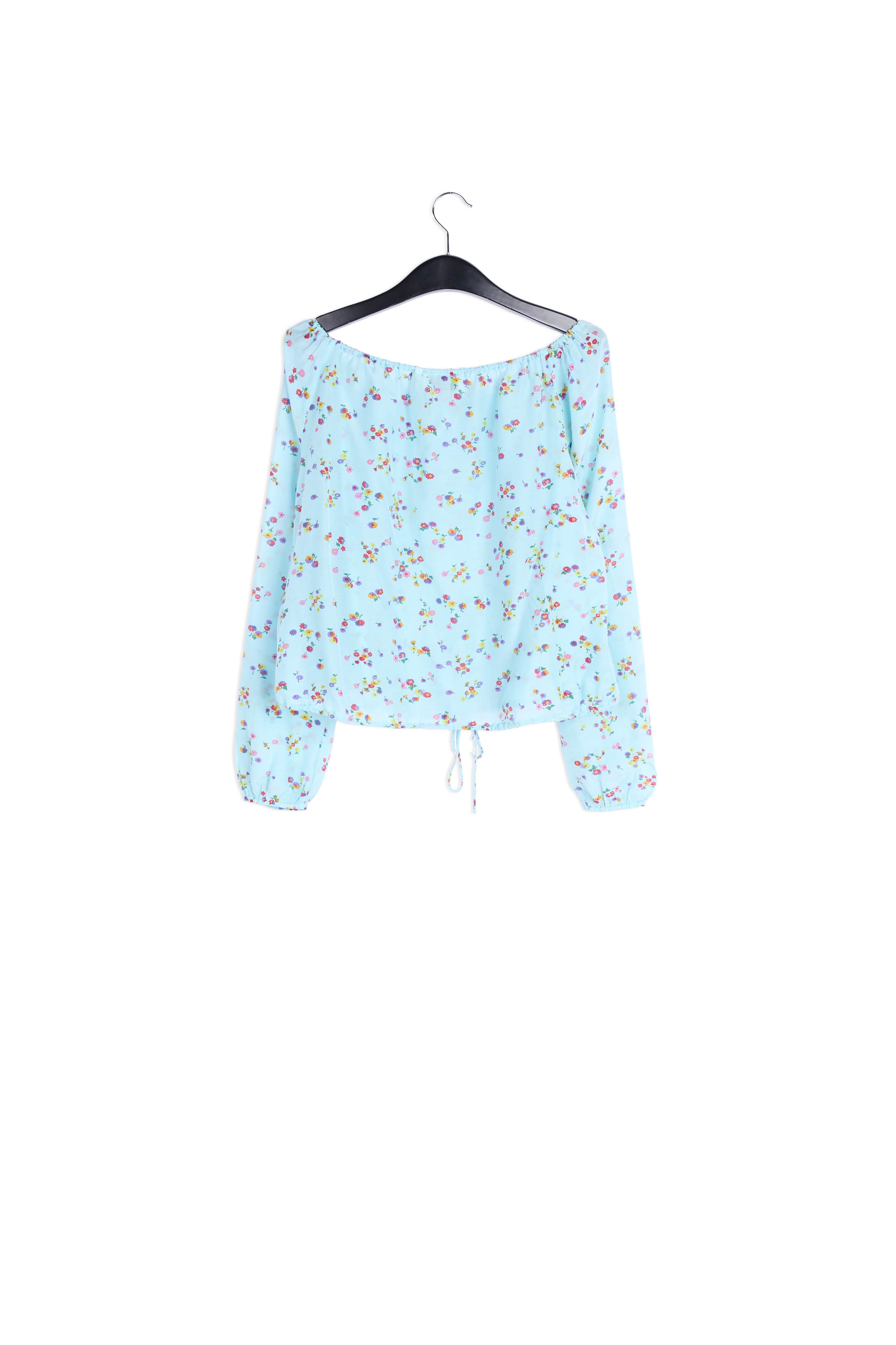 Lichtblauwe blouse met bloemenprint RE—SSENTIEL | Essentiel second hand