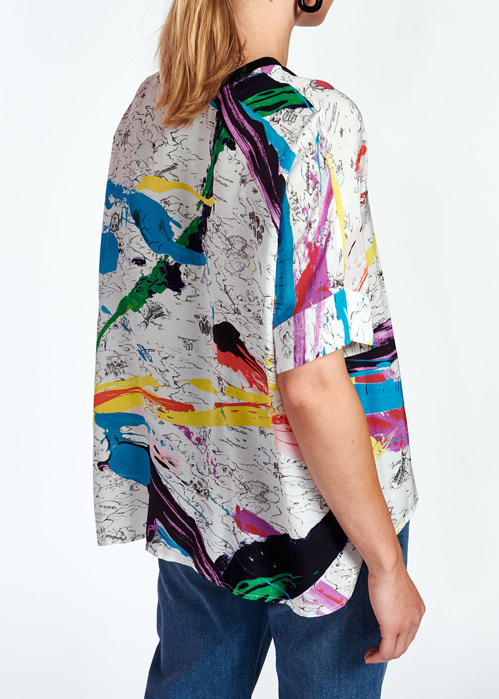 Top carré blanc cassé à  imprimé multicolore RE—SSENTIEL | Essentiel second hand