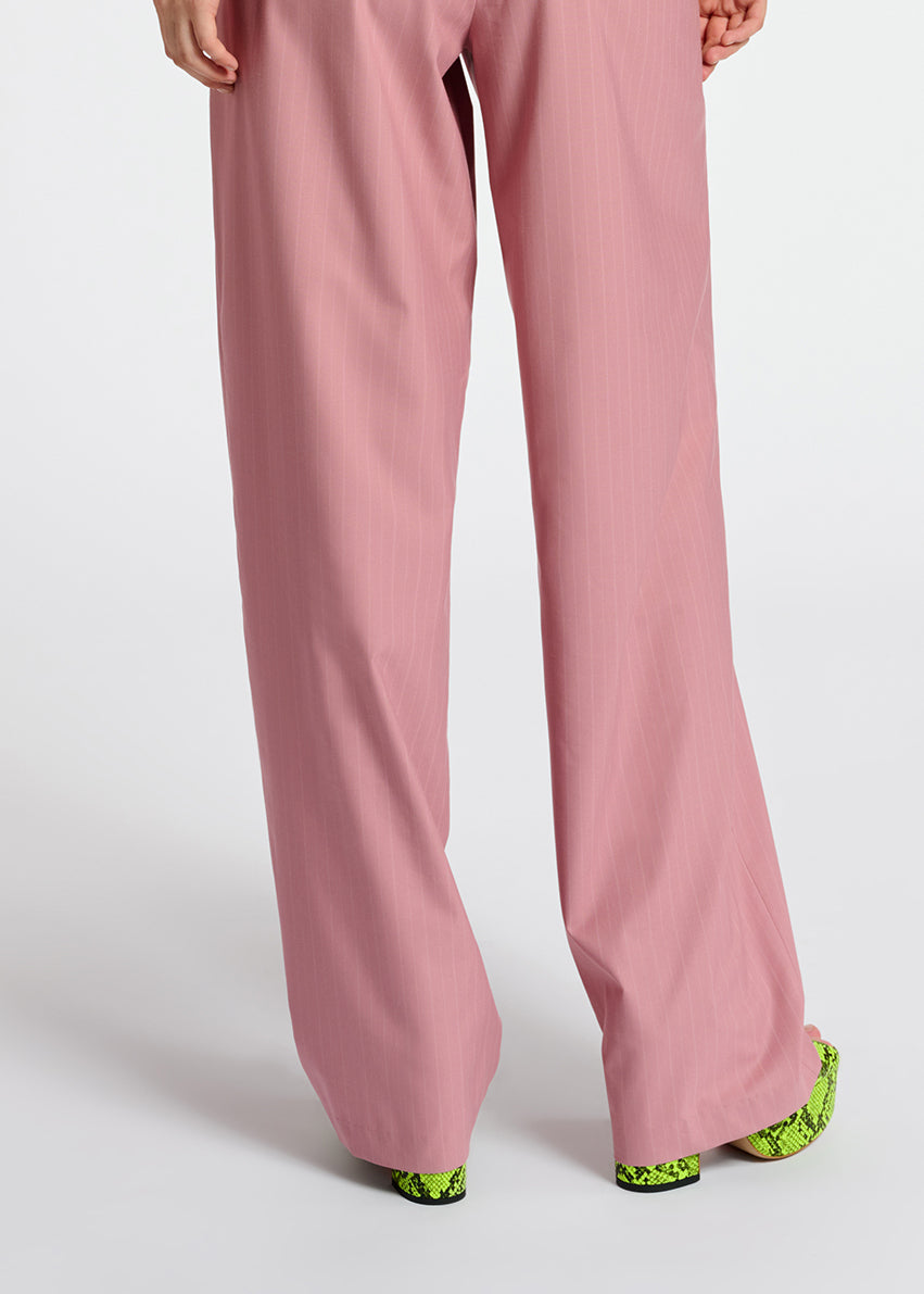 Pink pinstriped tailored pants RE—SSENTIEL | Essentiel second hand