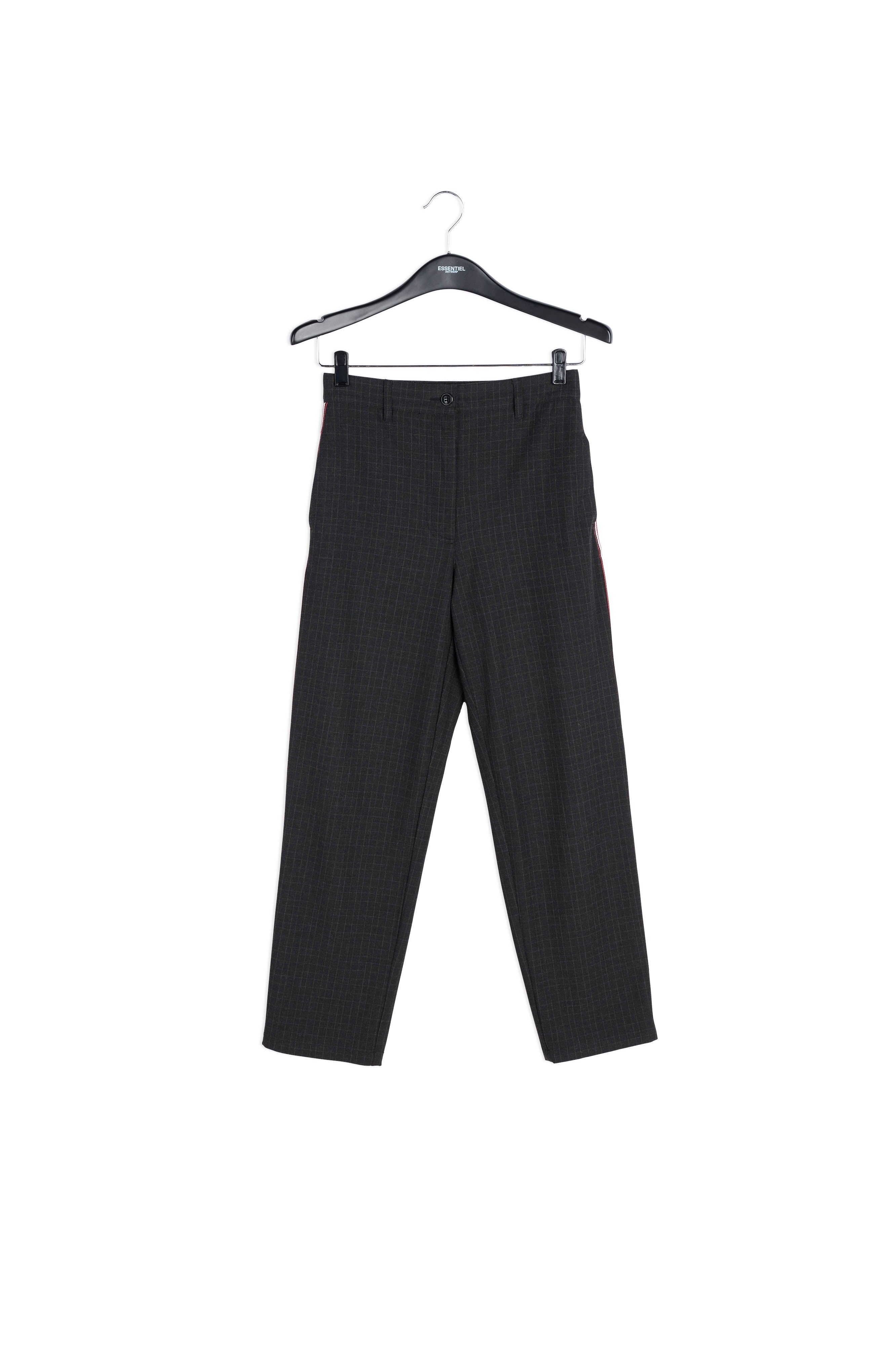 Pantalon gris foncé à carreaux RE—SSENTIEL | Essentiel second hand