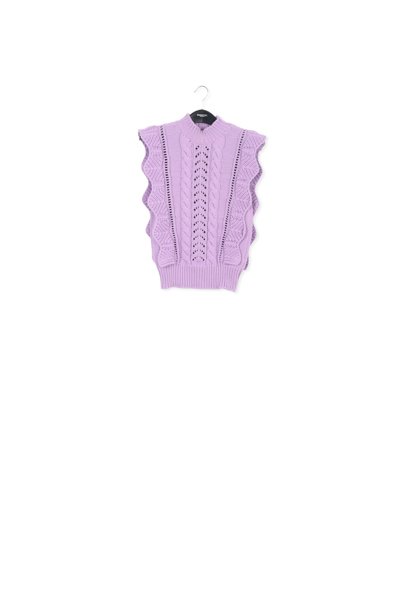 Lilac sleeveless ruffle sweater RE—SSENTIEL | Essentiel second hand