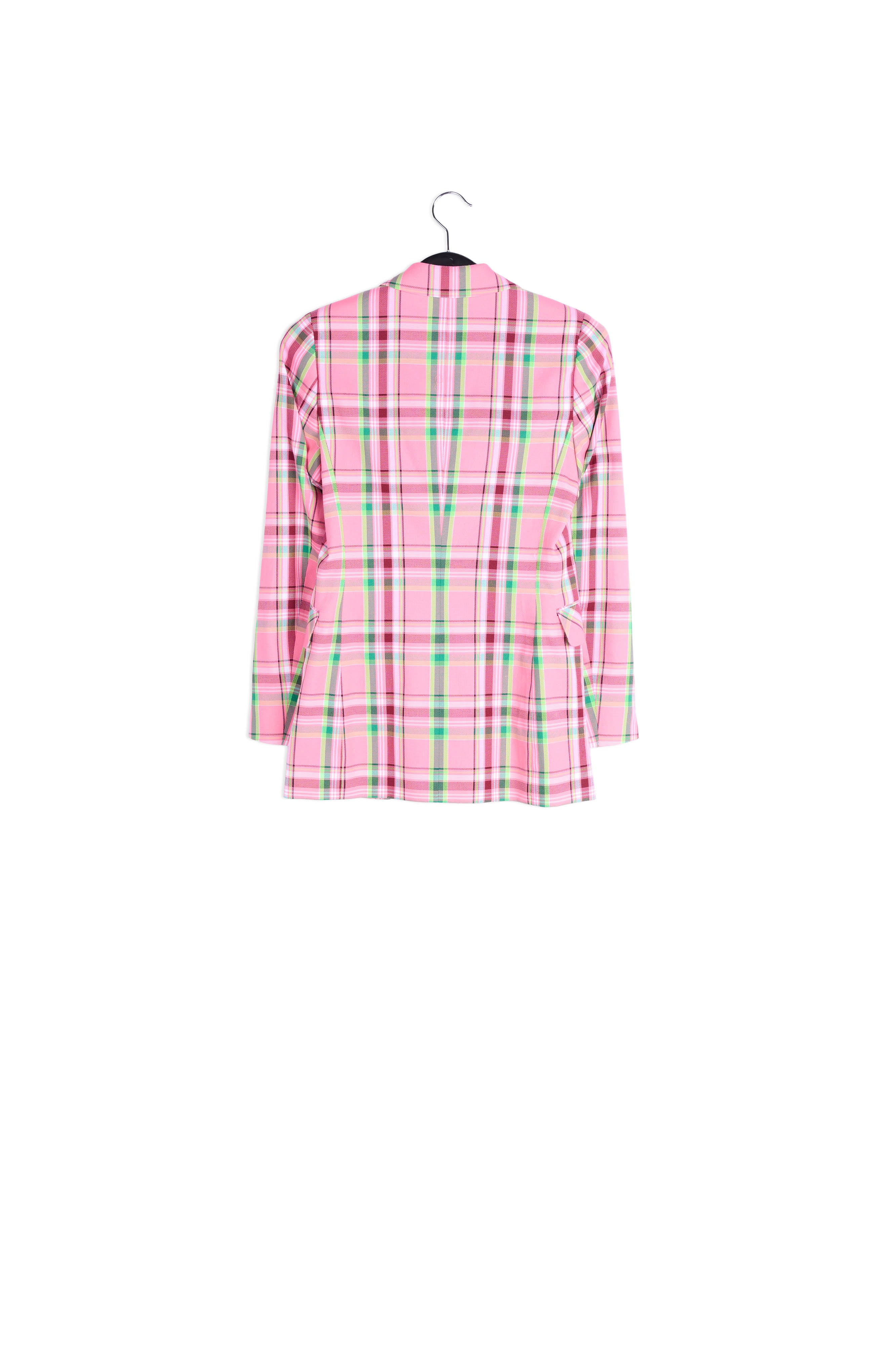 Pink plaid pattern blazer RE—SSENTIEL | Essentiel second hand
