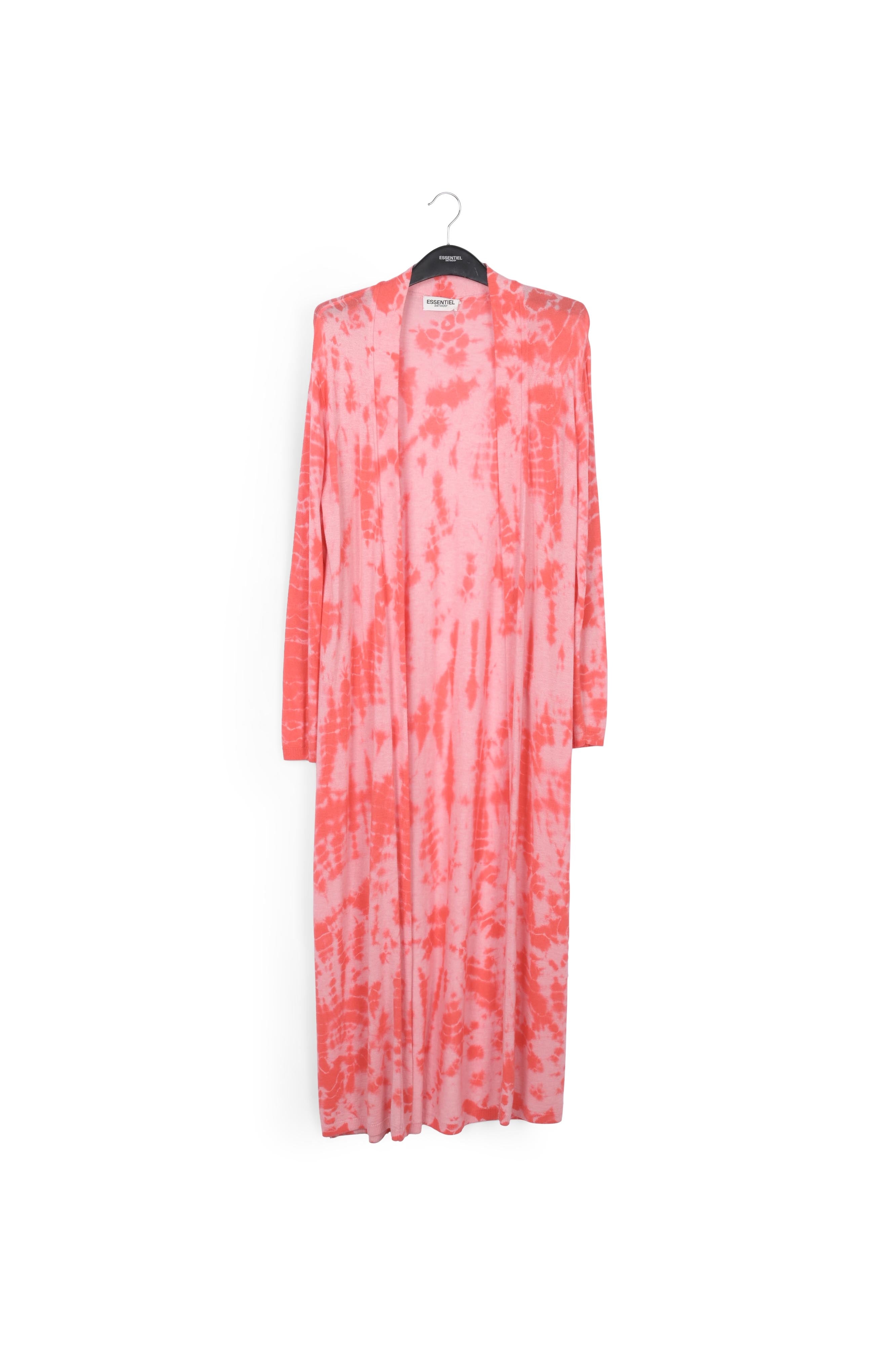 Long cardigan tie-dye rose et rouge RE—SSENTIEL | Essentiel second hand