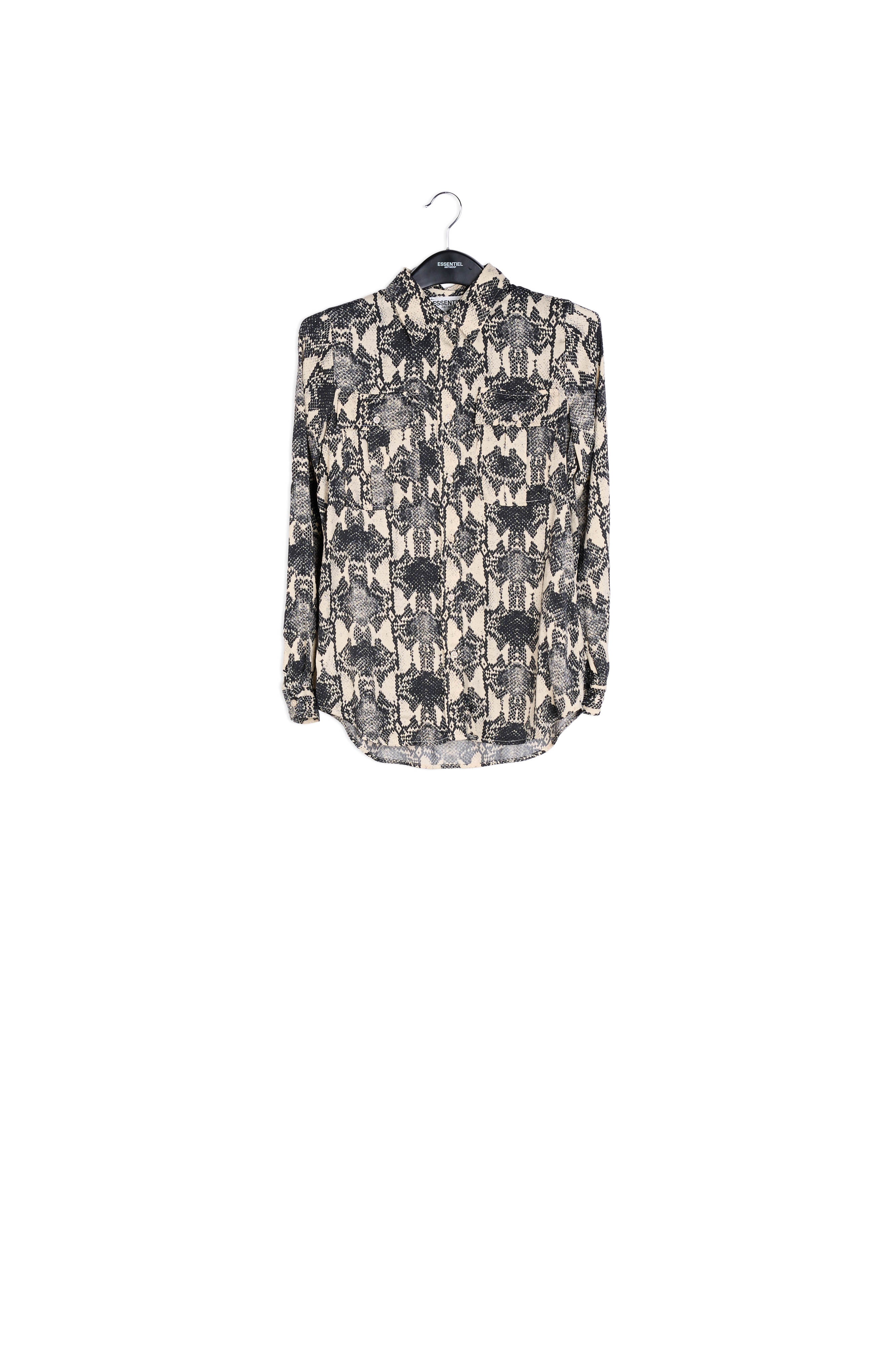 Gebroken wit hemd met slangenprint RE—SSENTIEL | Essentiel second hand