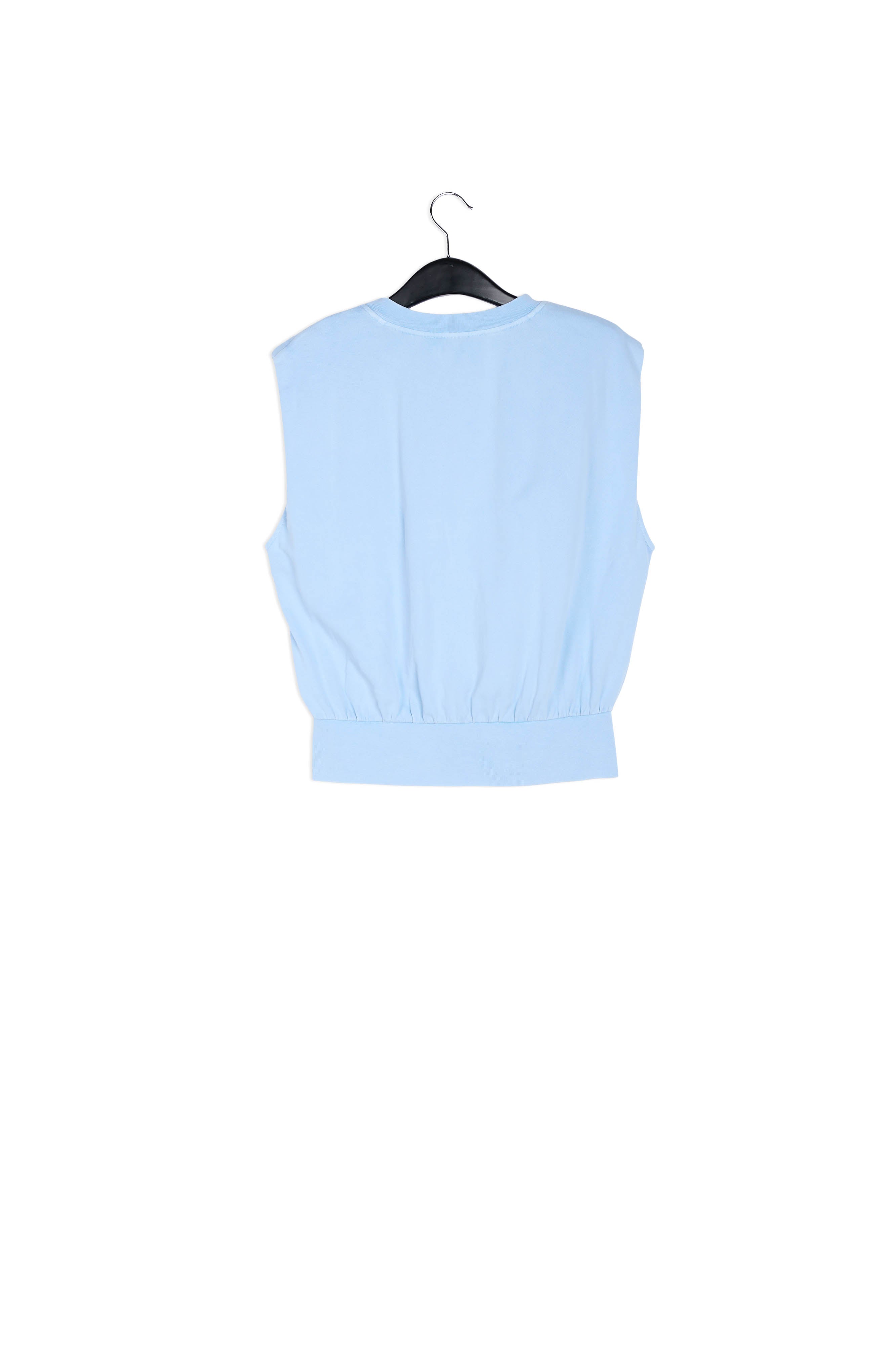 Light blue organic-cotton jersey top RE—SSENTIEL | Essentiel second hand