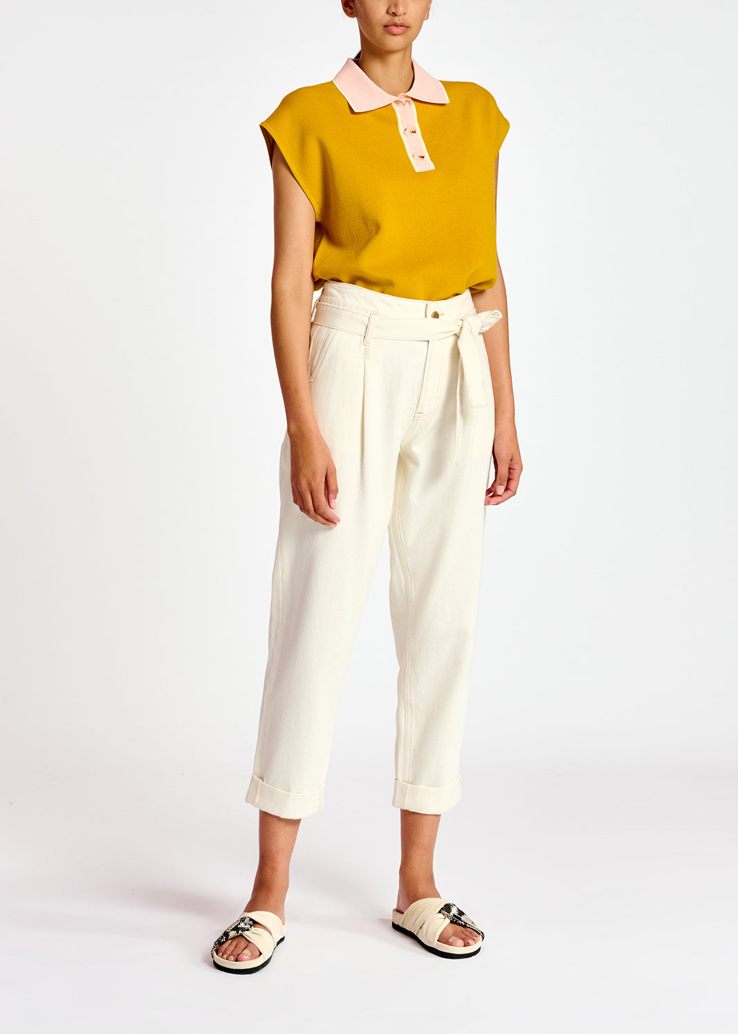 Jean fuselé blanc cassé à taille haute RE—SSENTIEL | Essentiel second hand