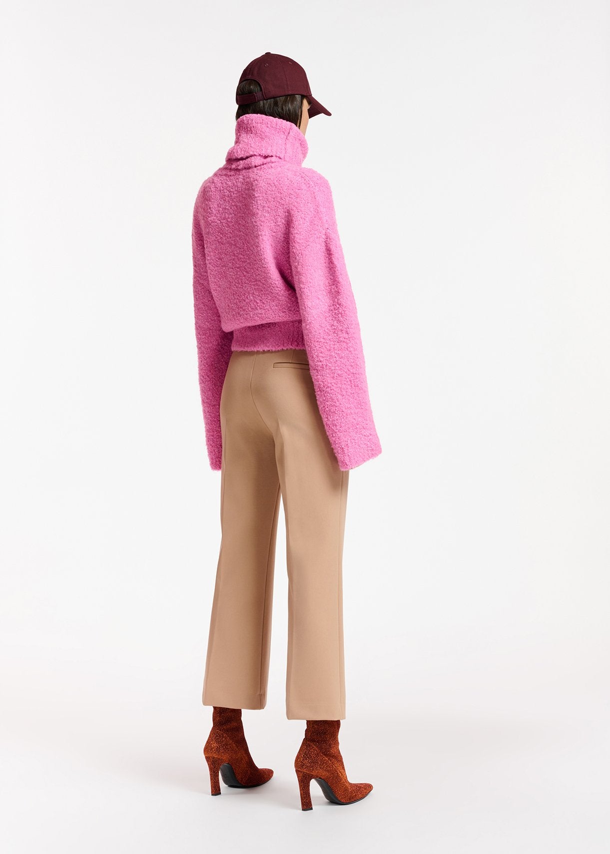Pink knit sweater with separate collar RE—SSENTIEL | Essentiel second hand