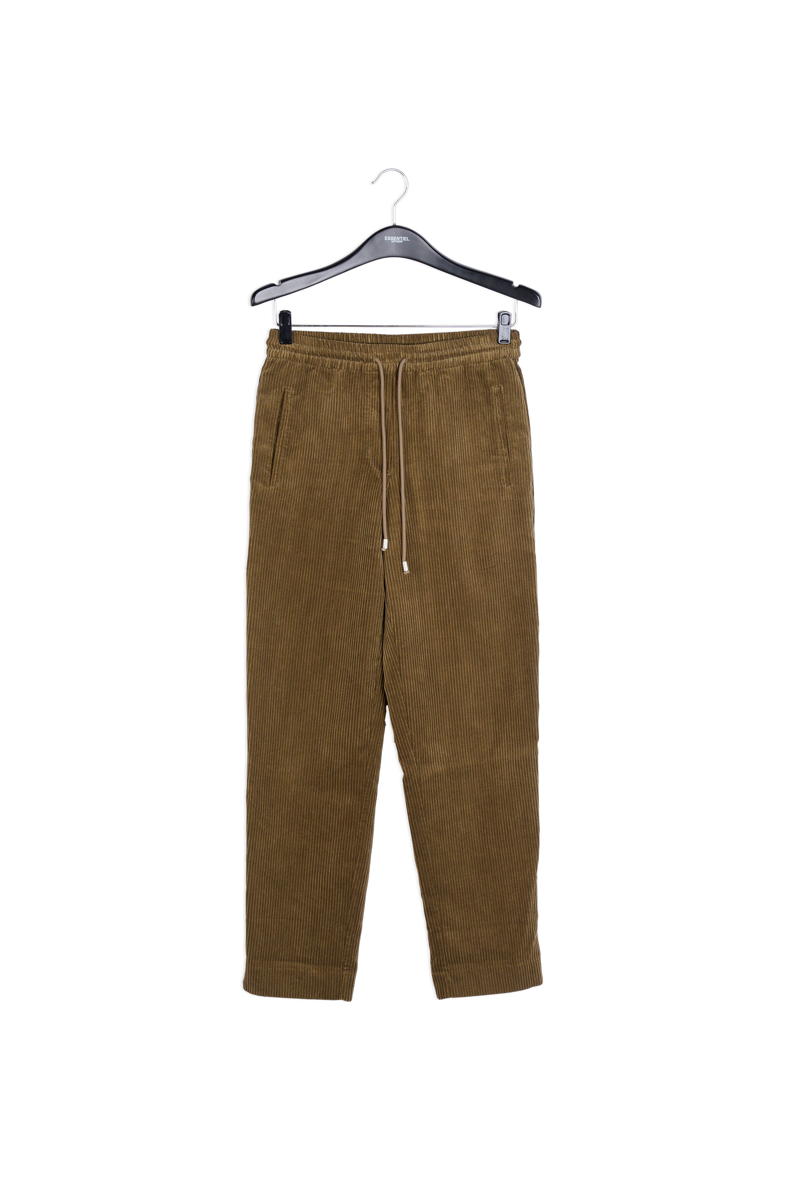 Khaki tapered corduroy pants RE—SSENTIEL | Essentiel second hand