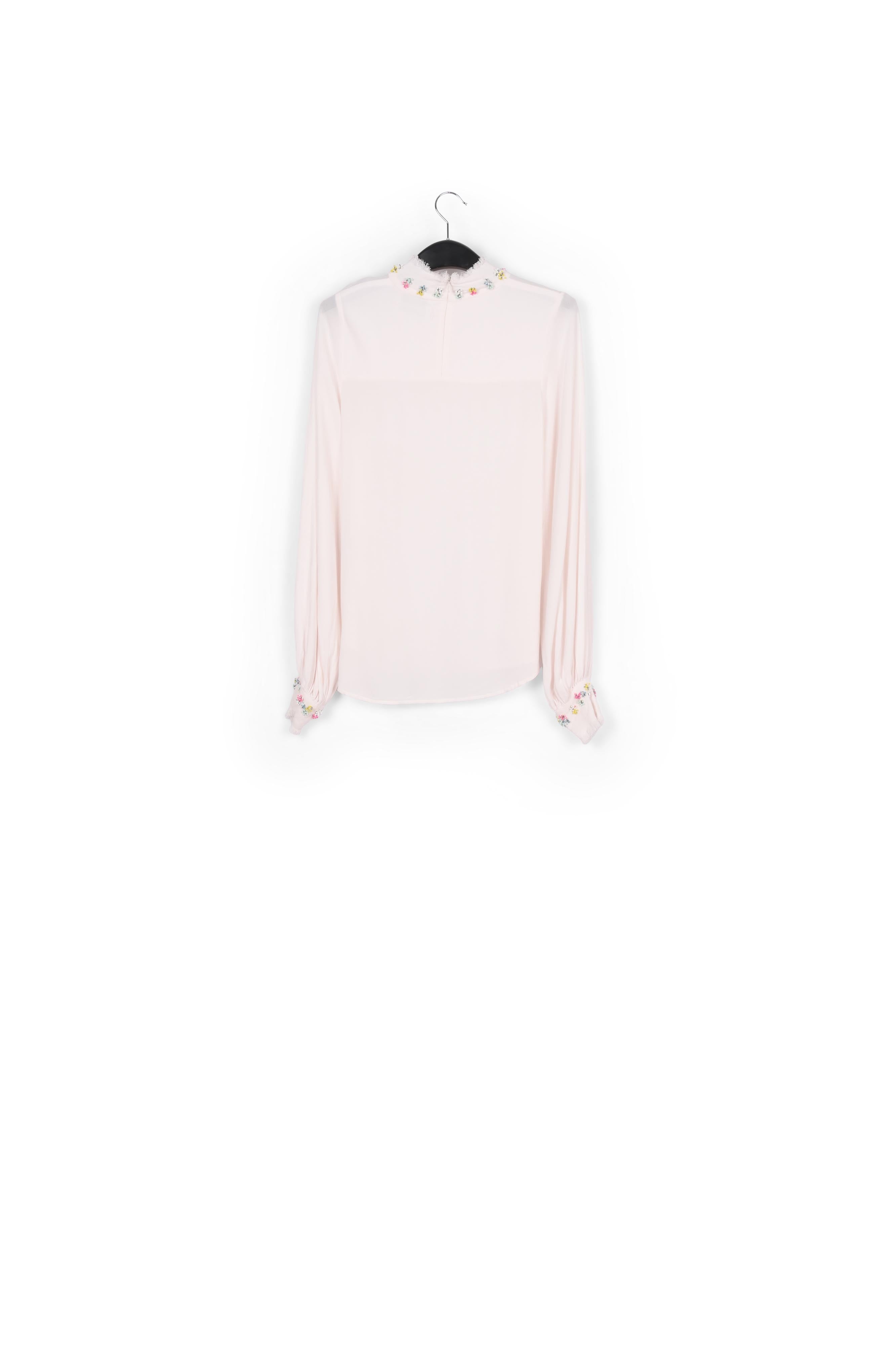 Gebroken witte top met versierd kraagje RE—SSENTIEL | Essentiel second hand