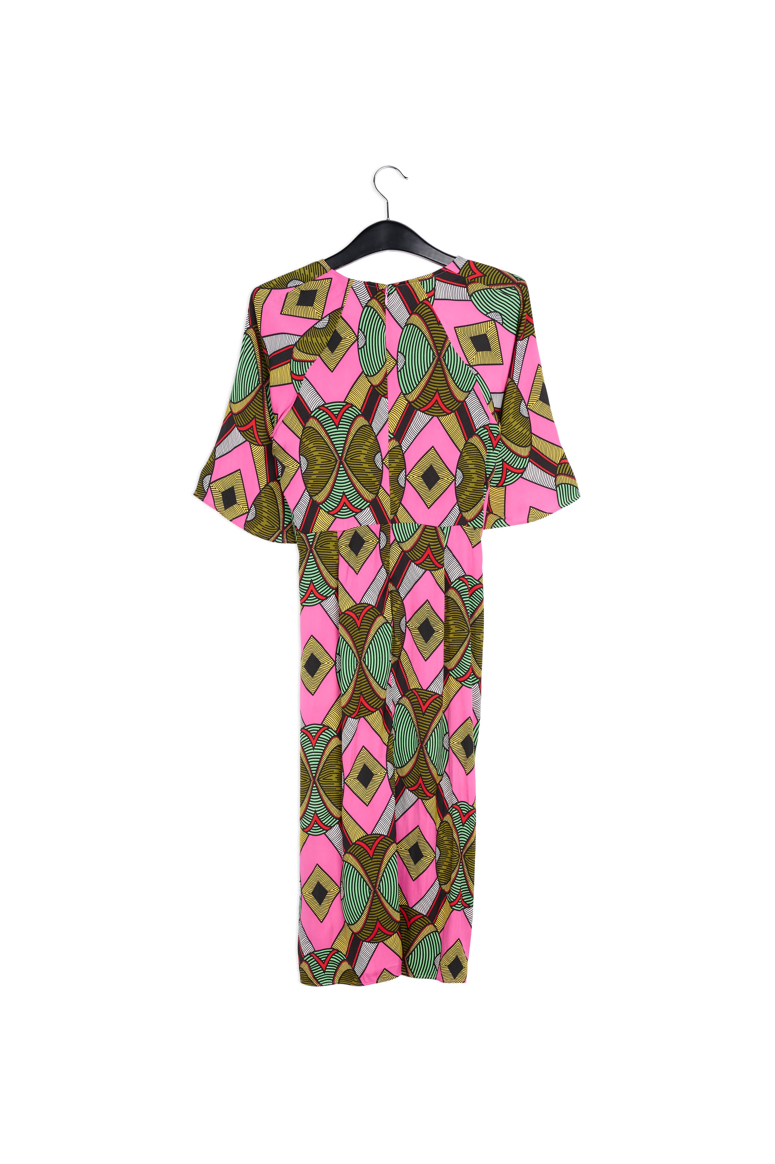 Multicolored graphic-print midi dress RE—SSENTIEL | Essentiel second hand