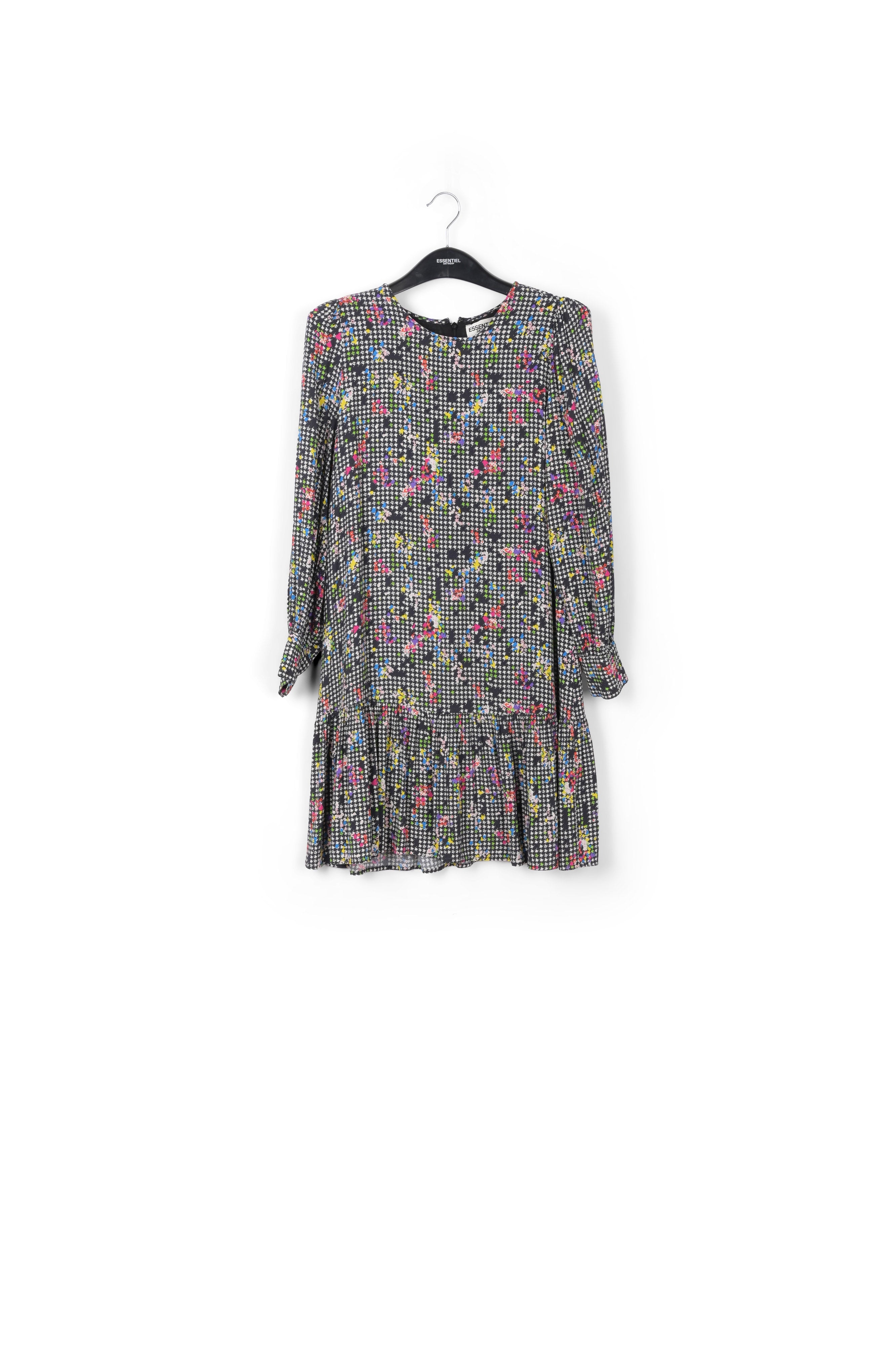 Mini-robe noire et blanche à volants RE—SSENTIEL | Essentiel second hand