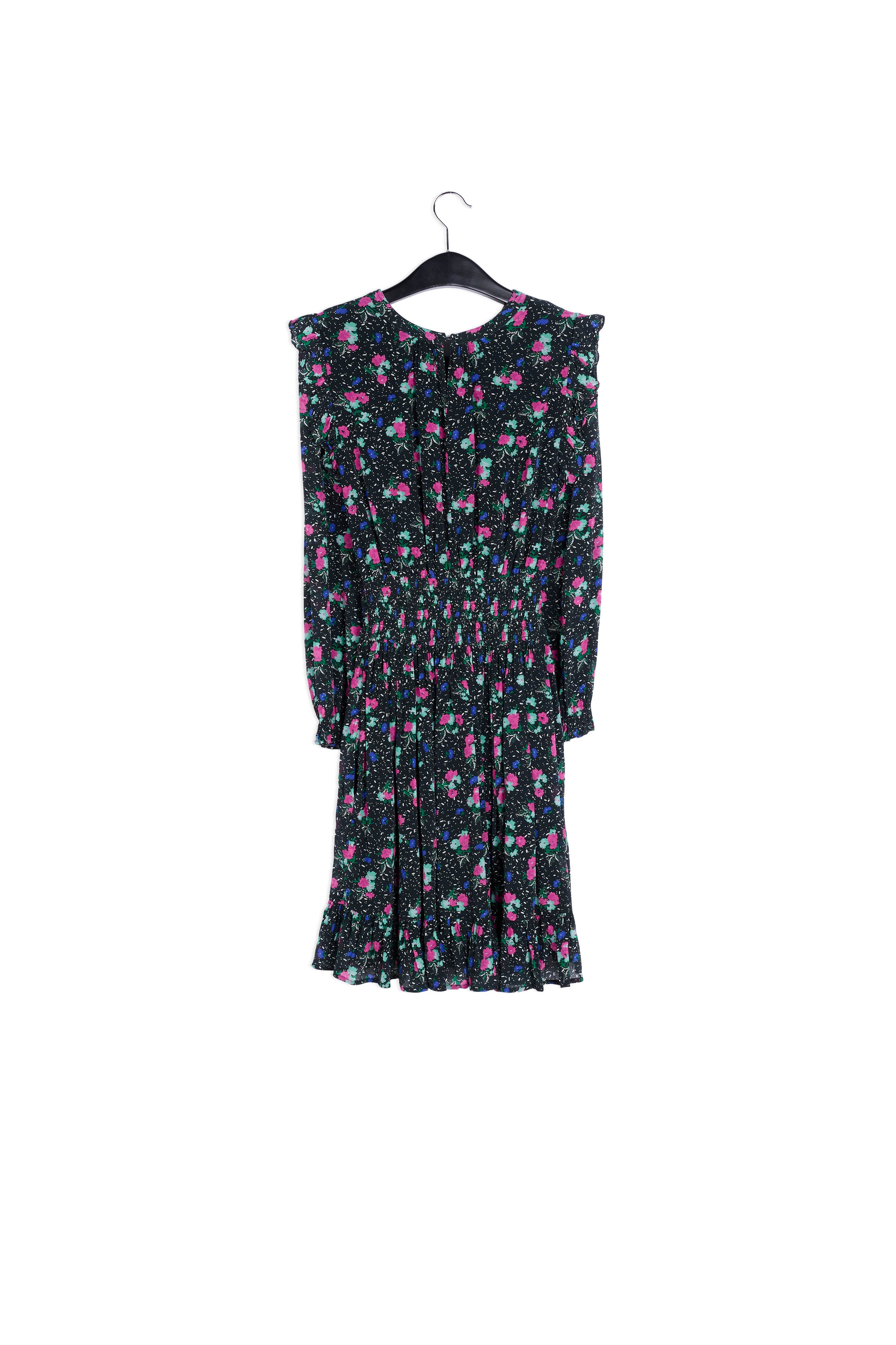 Robe midi noire à imprimé floral RE—SSENTIEL | Essentiel second hand