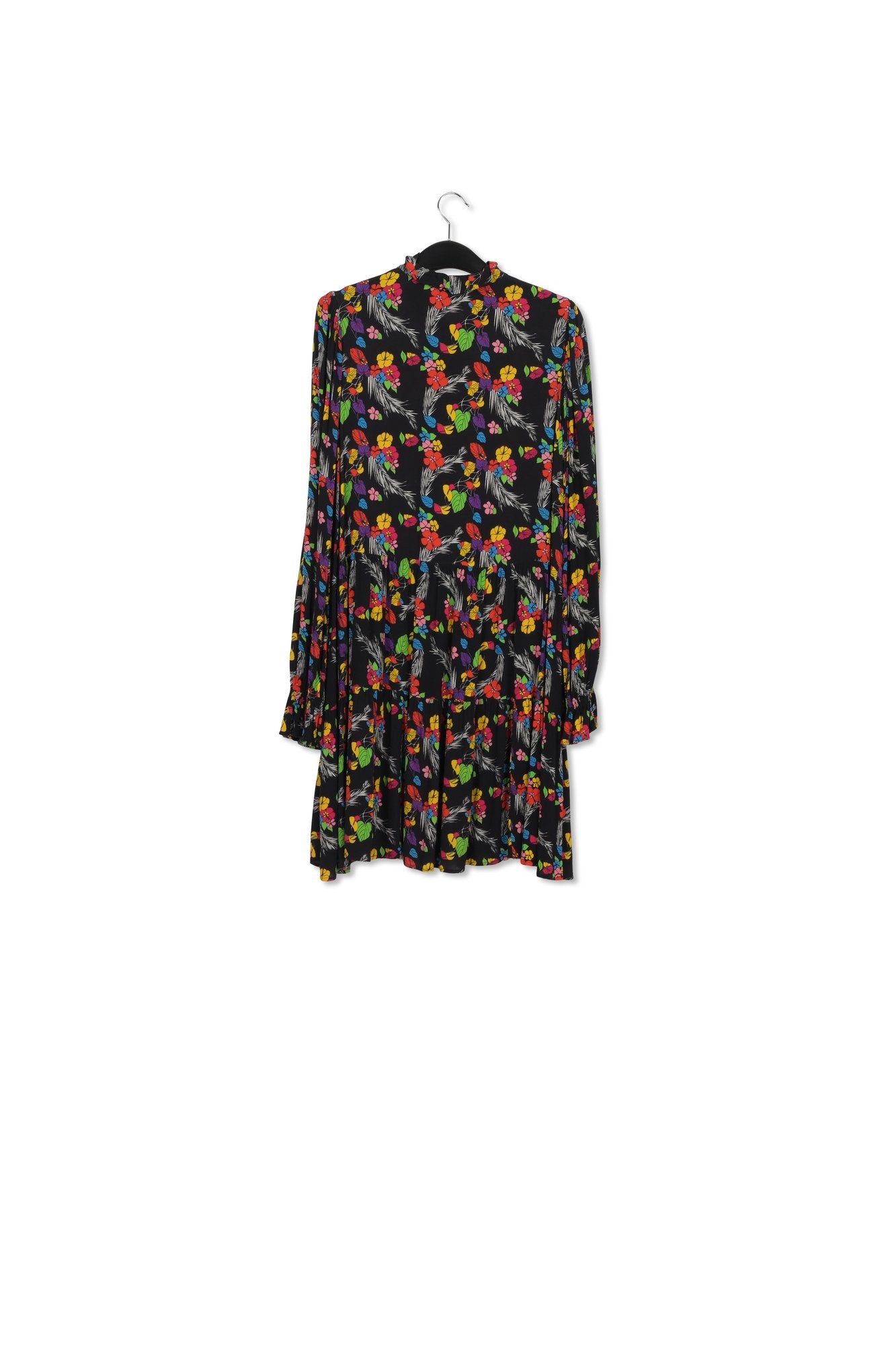 Black tropical print mini dress RE—SSENTIEL | Essentiel second hand