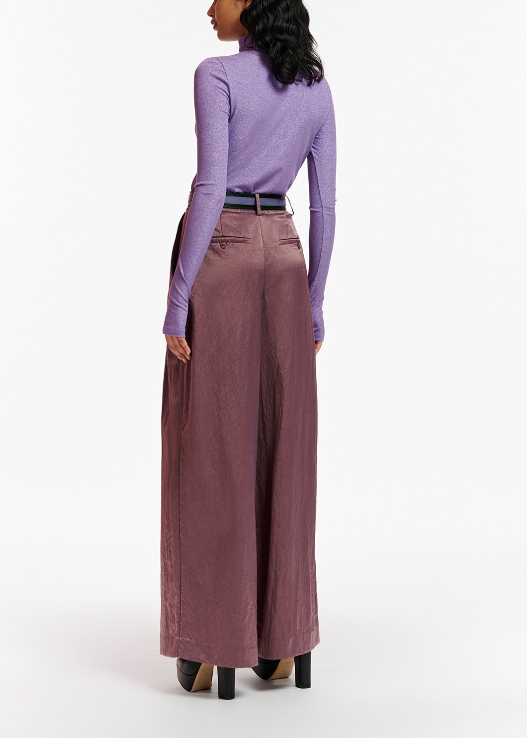 Lilac lurex turtleneck top RE—SSENTIEL | Essentiel second hand