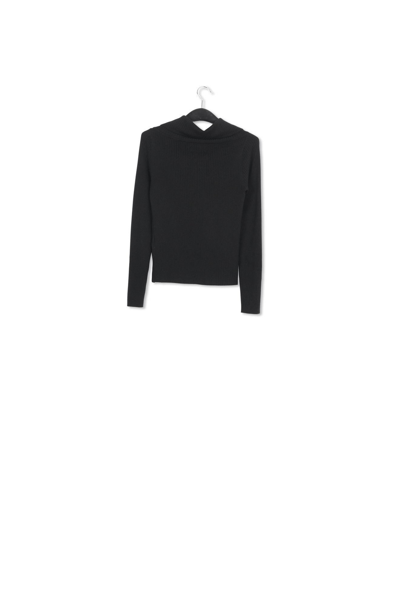 Pull en tricot noir à épaules dénudées RE—SSENTIEL | Essentiel second hand