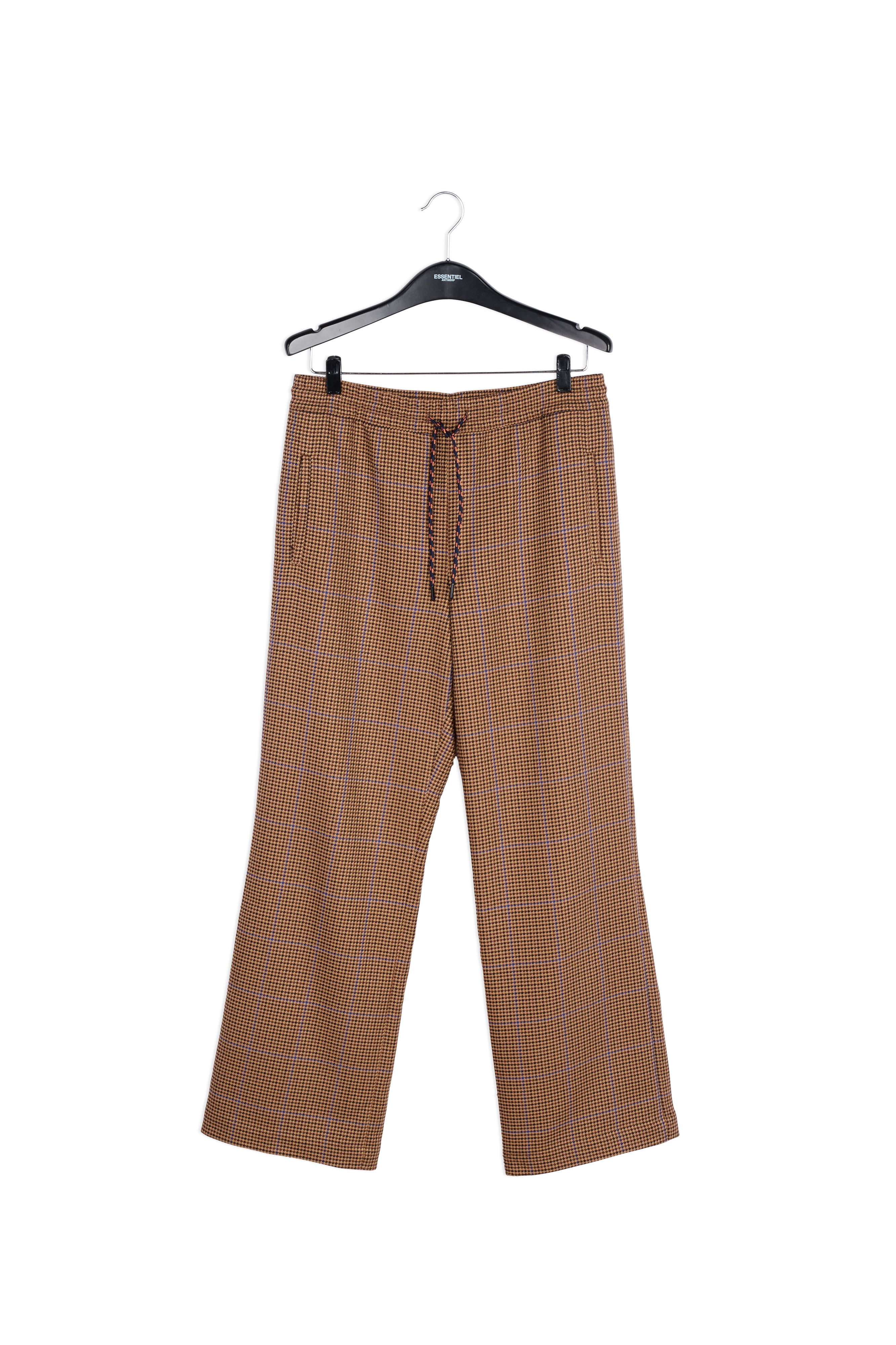 Pantalon pied-de-poule rouge et marron RE—SSENTIEL | Essentiel second hand