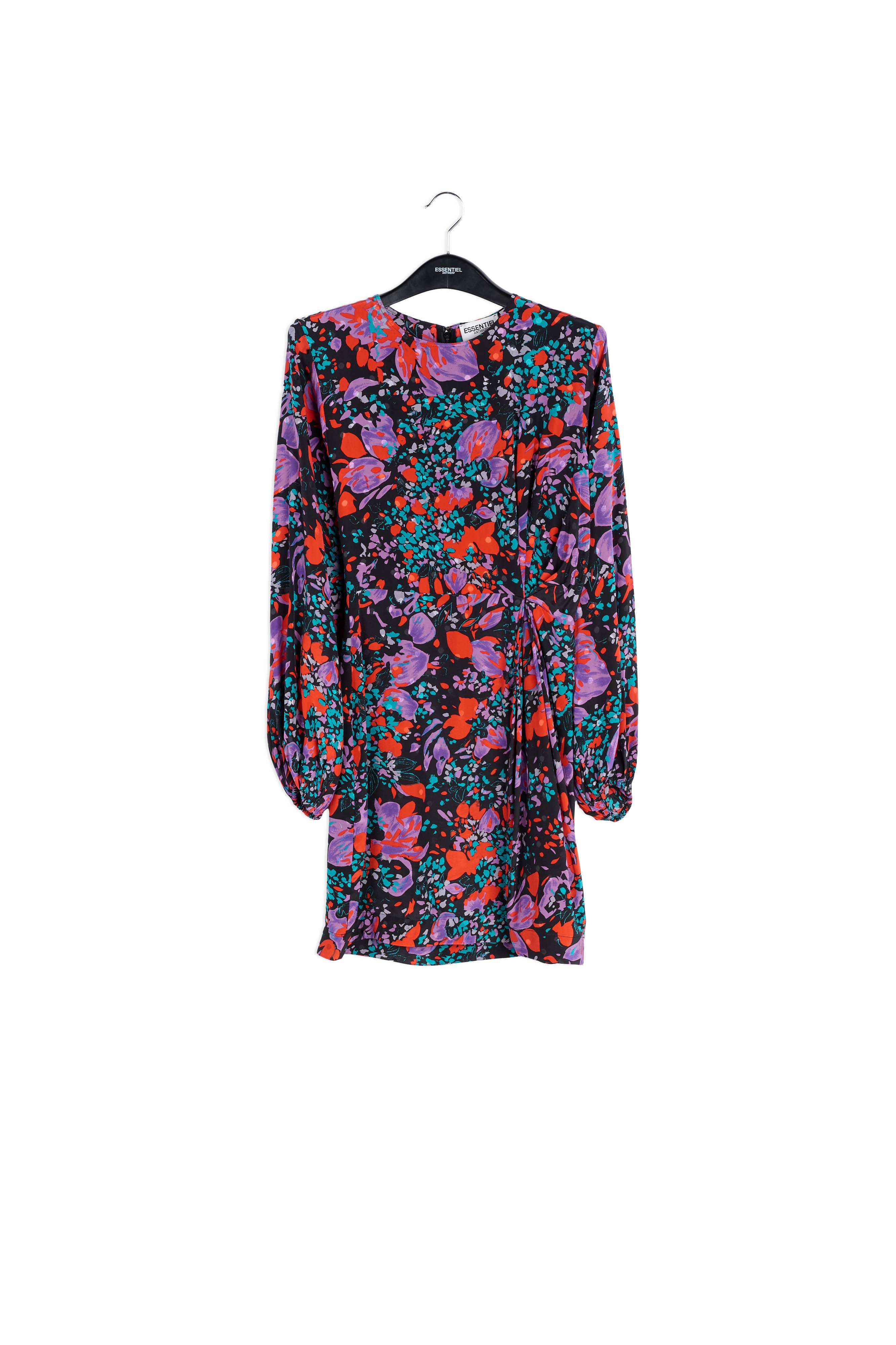 Black silk jacquard mini dress RE—SSENTIEL | Essentiel second hand