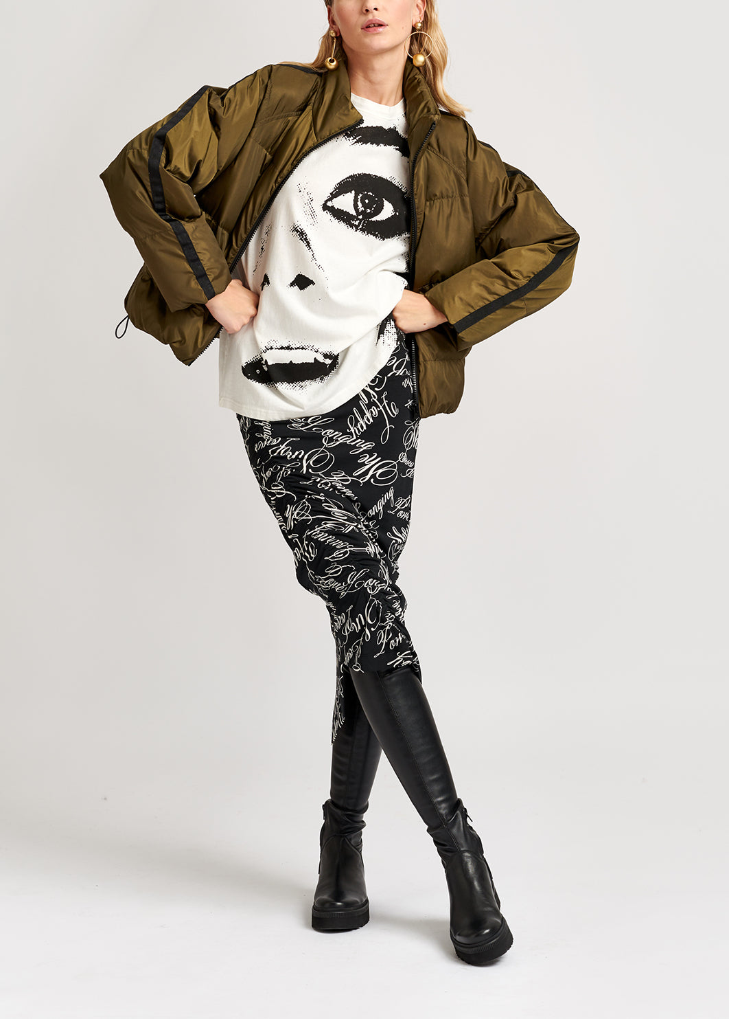 Veste de plume ouatée vert armée RE—SSENTIEL | Essentiel second hand