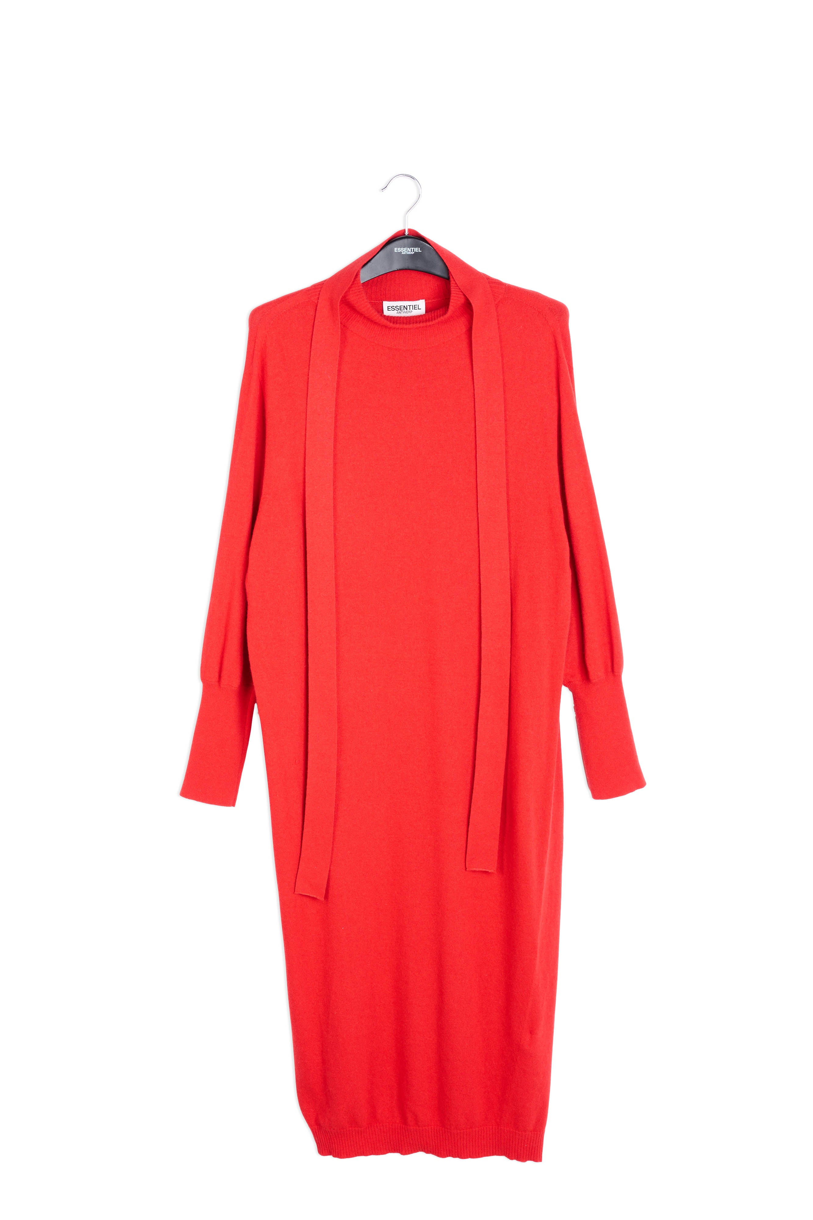 Orange midi-length merino wool blend knit dress RE—SSENTIEL | Essentiel second hand