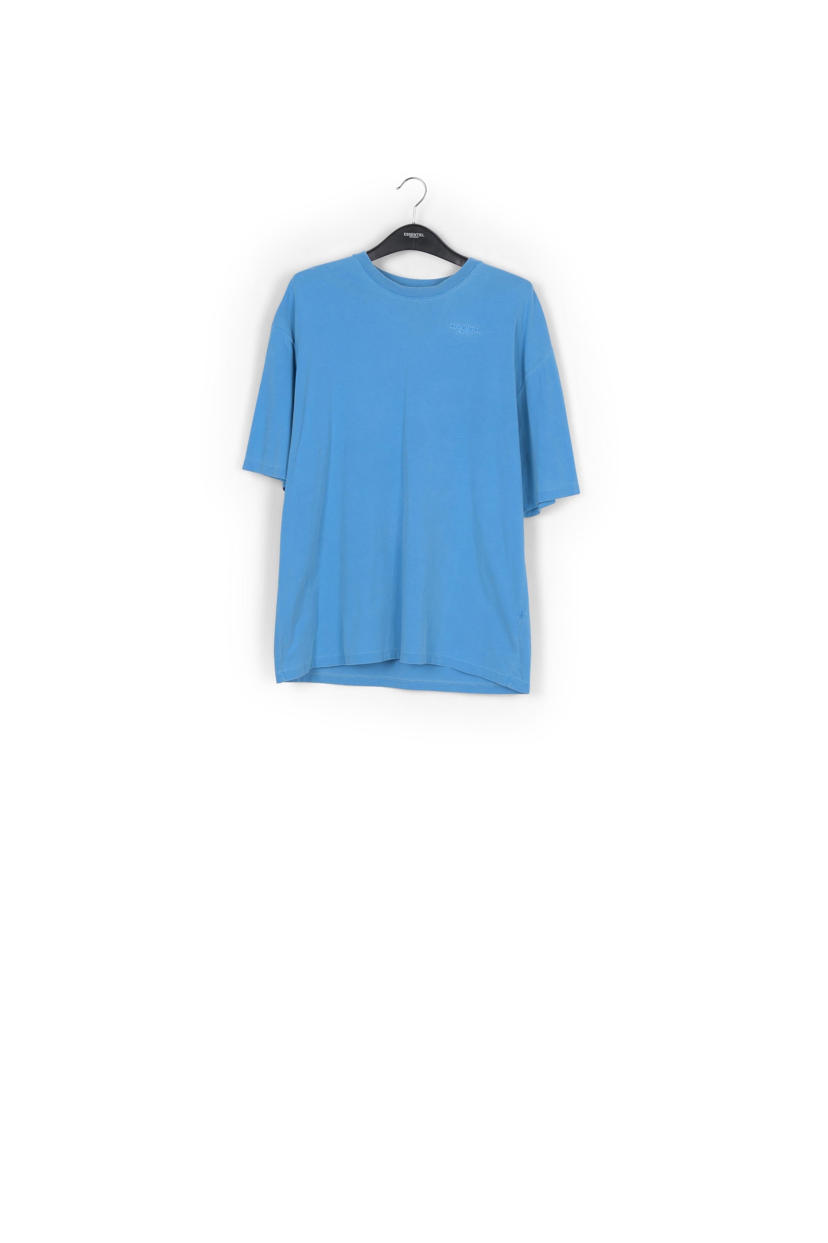 Light blue oversized organic cotton t-shirt RE—SSENTIEL | Essentiel second hand