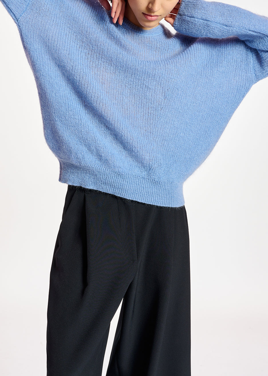 Pull oversize bleu en mohair mélangé RE—SSENTIEL | Essentiel second hand