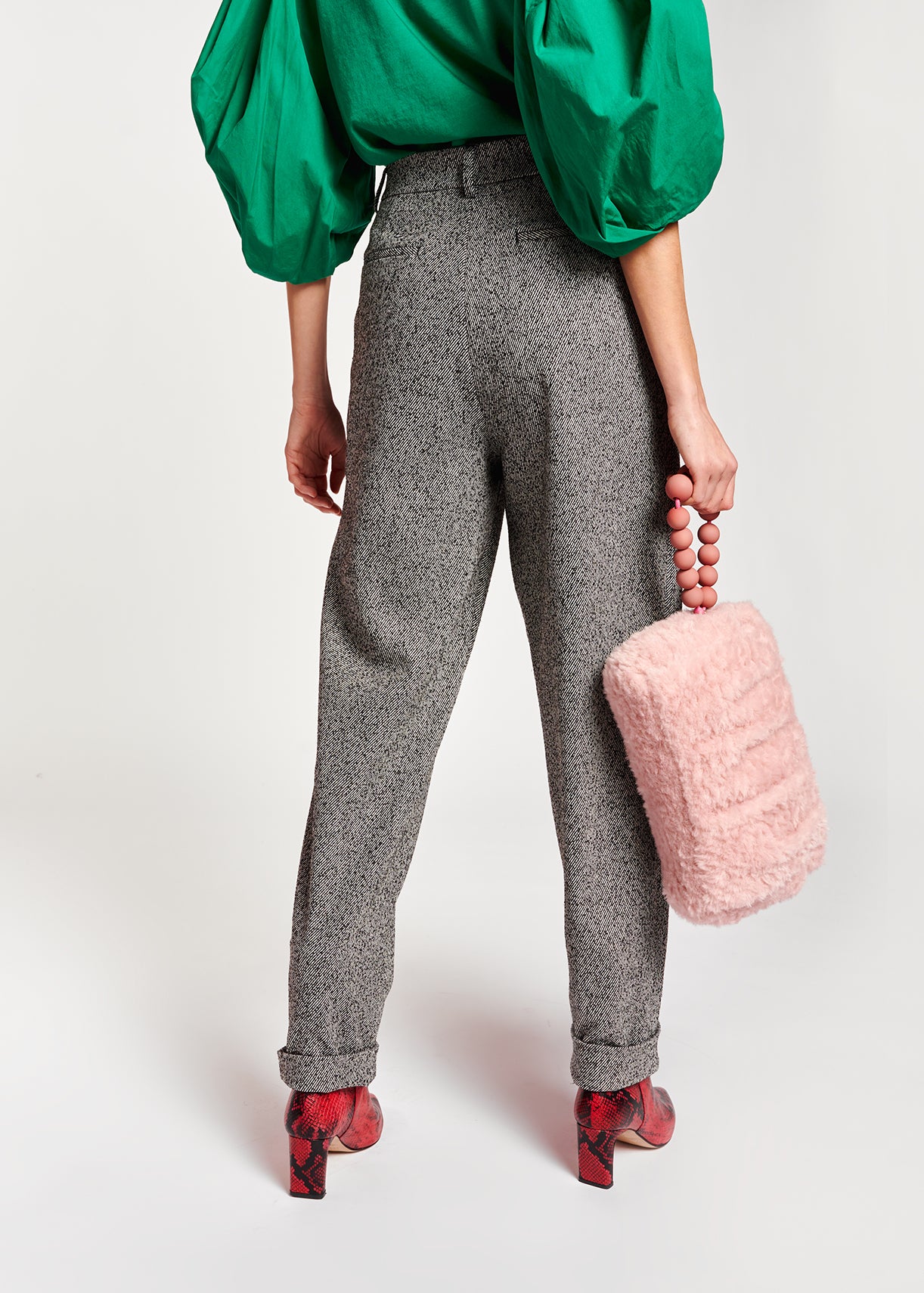 Pantalon gris mêlé aux jambes fuselées RE—SSENTIEL | Essentiel second hand