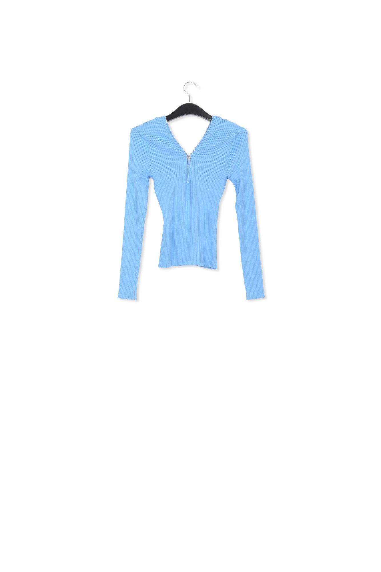 Pull en côtes bleu avec zips RE—SSENTIEL | Essentiel second hand