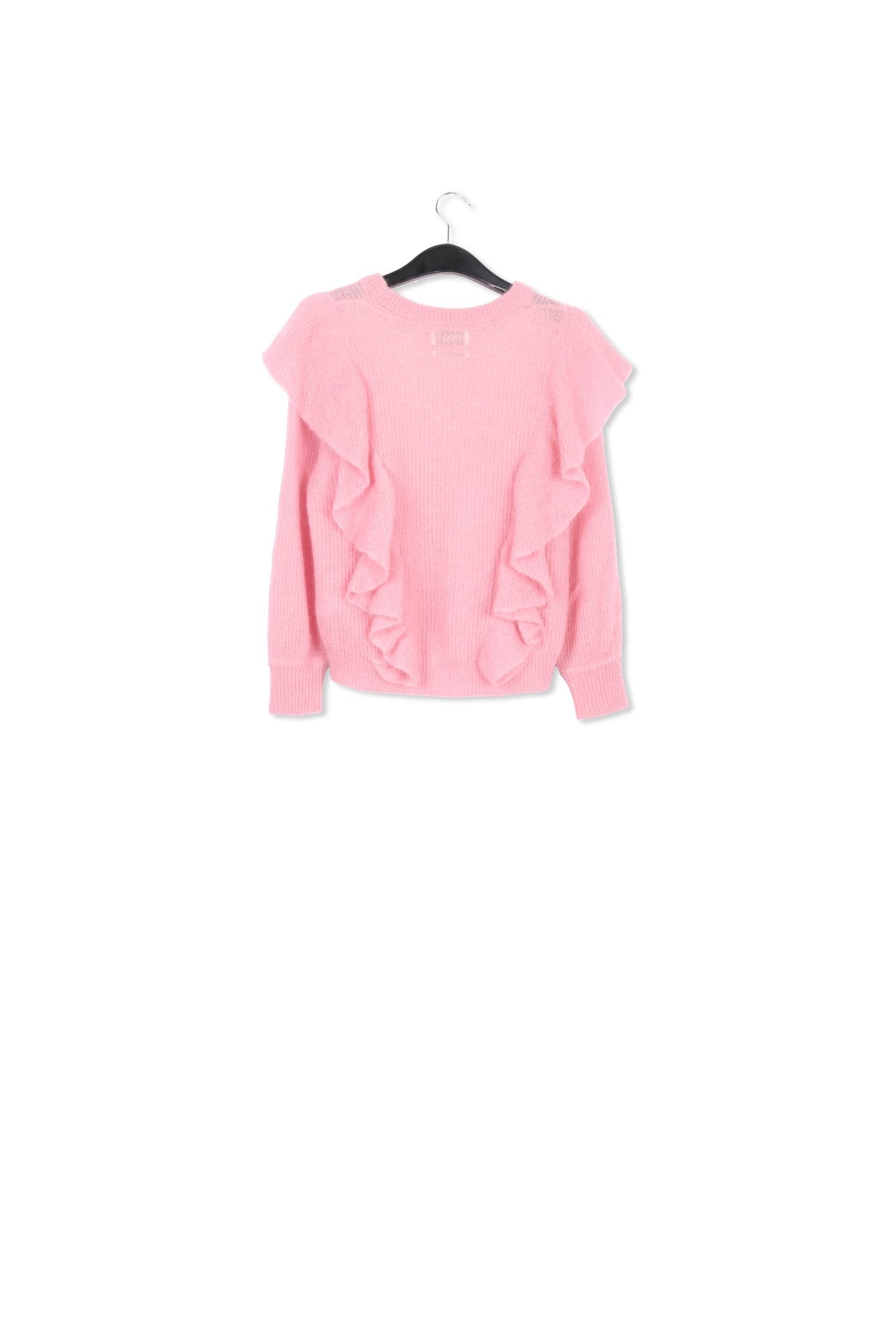 Soft pink mohair-wool blend ruffle sweater RE—SSENTIEL | Essentiel second hand