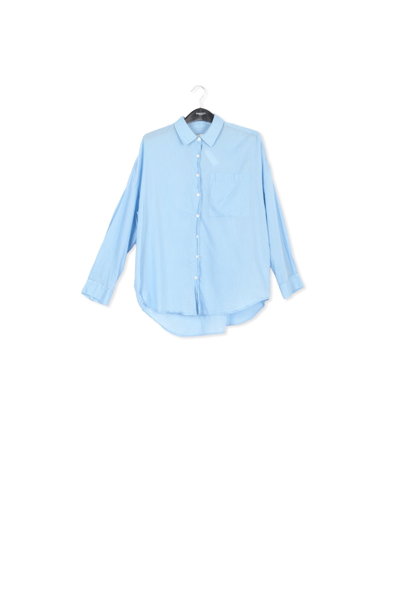 Chemise oversize bleue en voile de coton RE—SSENTIEL | Essentiel second hand