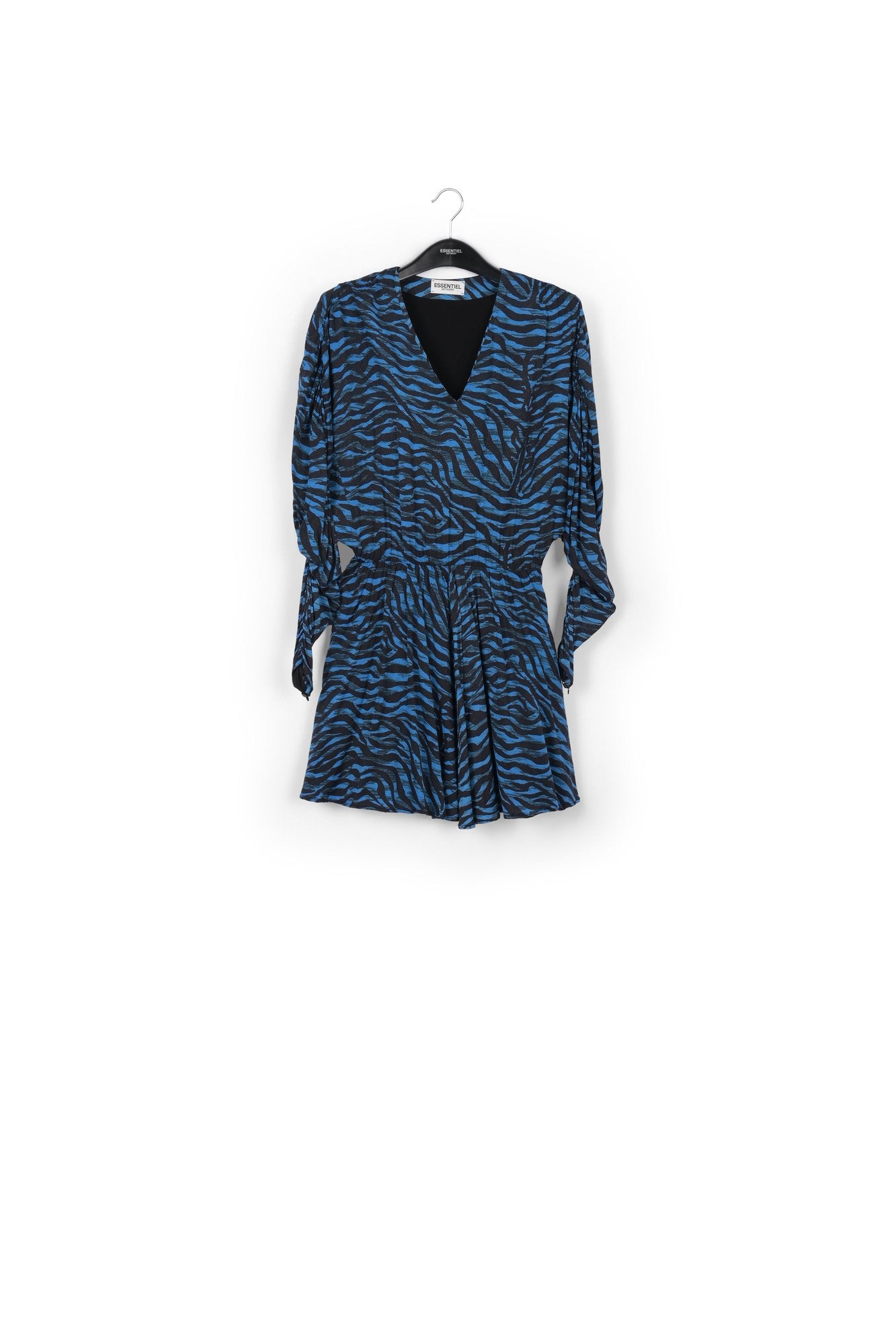 Turquoise and black zebra print mini dress RE—SSENTIEL | Essentiel second hand