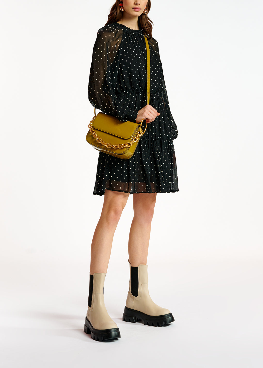 Mini robe à pois noir et blanc classé RE—SSENTIEL | Essentiel second hand