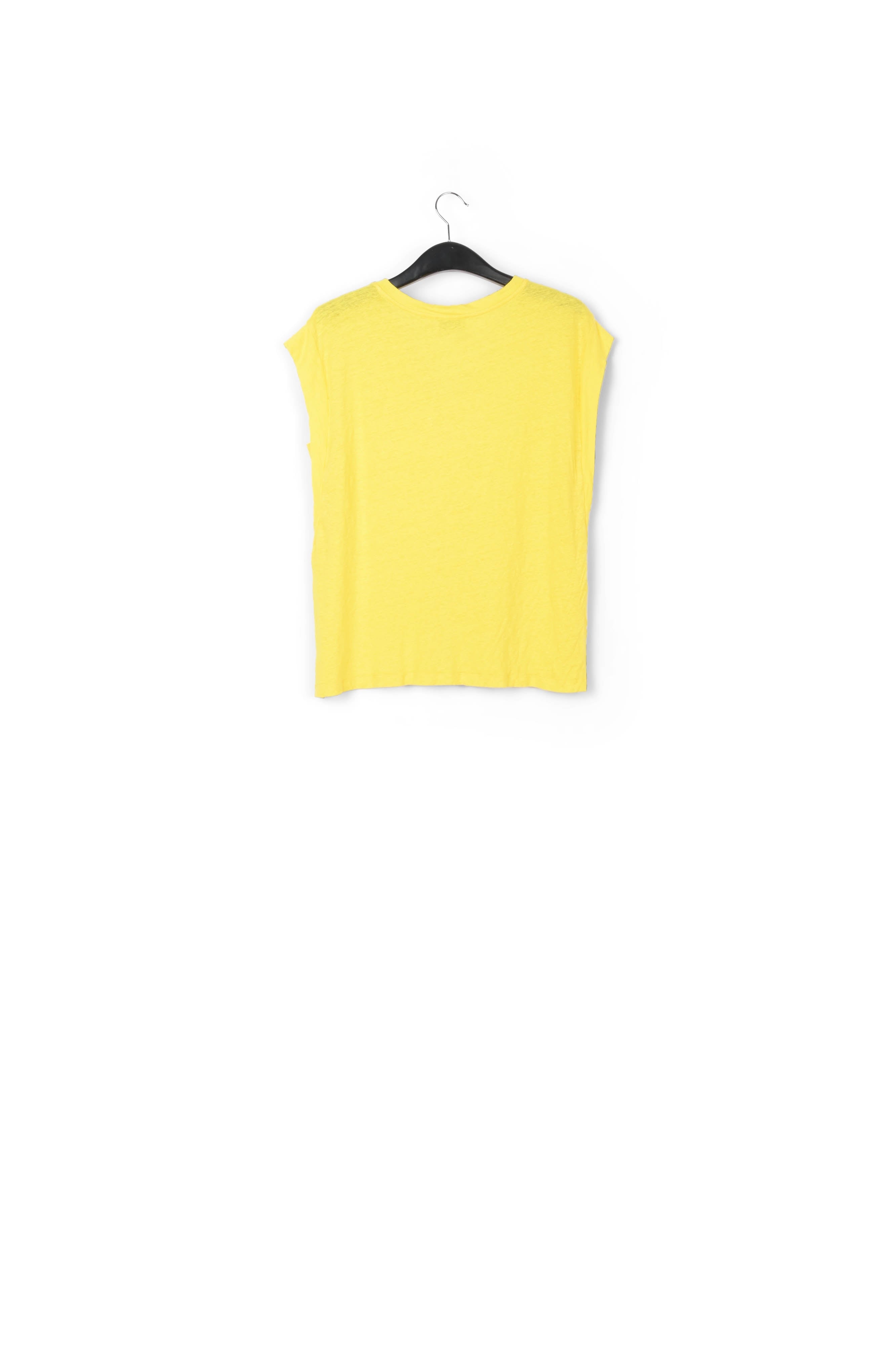 Yellow linen V-neck T-shirt RE—SSENTIEL | Essentiel second hand