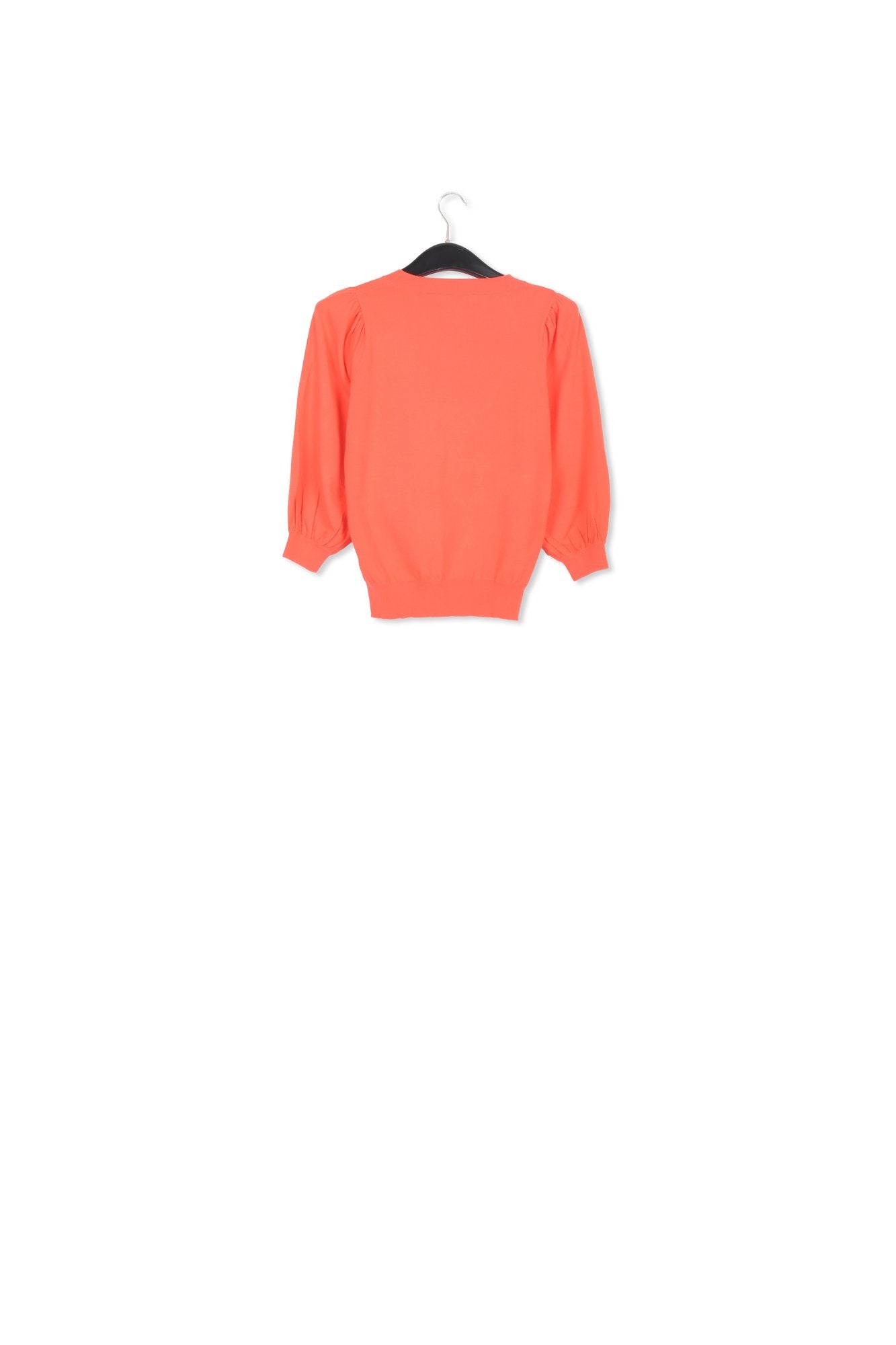 Red knit sweater with puffed shoulders RE—SSENTIEL | Essentiel second hand