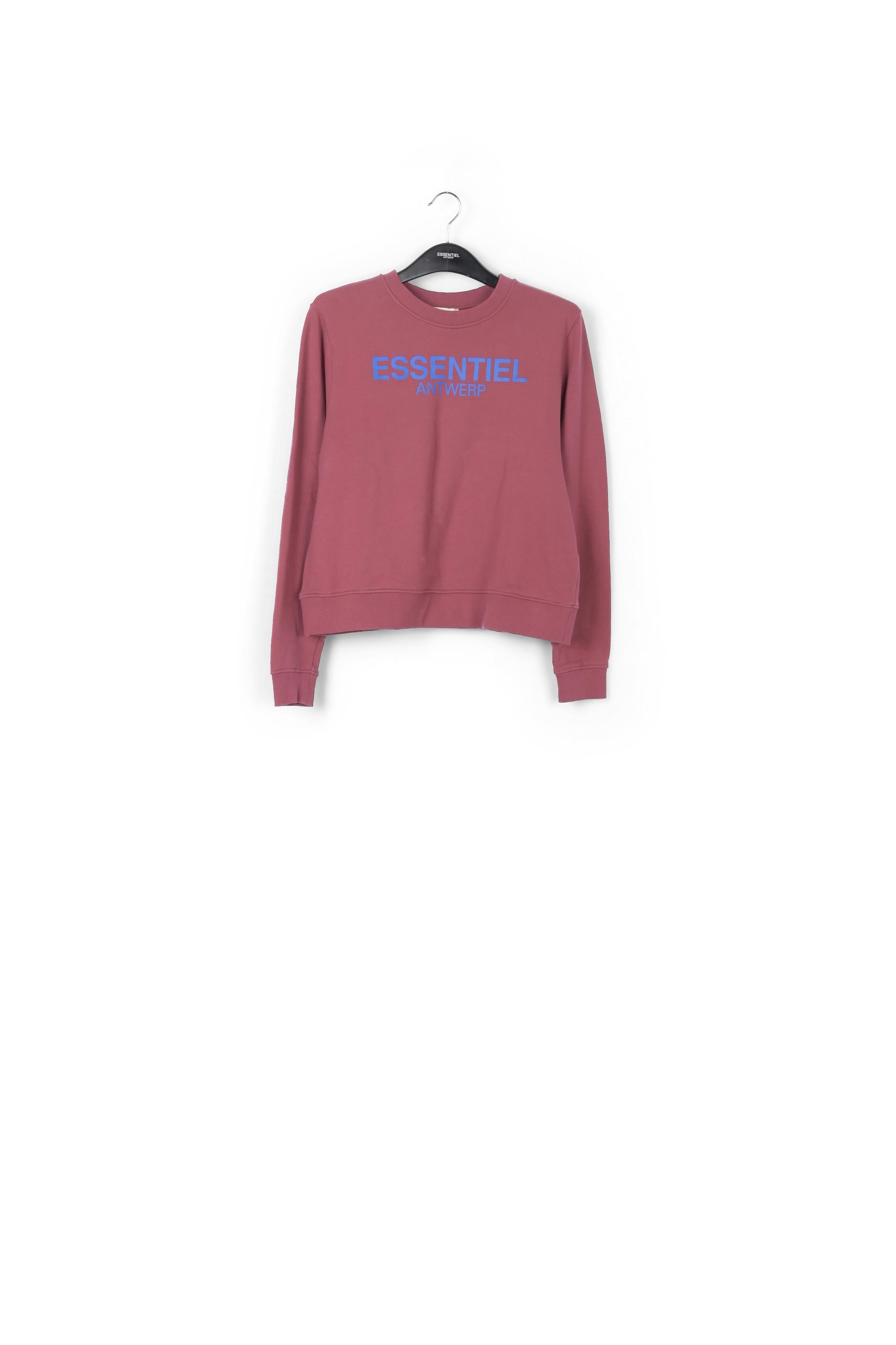 Sweat mauve en jersey de con bio avec logo RE—SSENTIEL | Essentiel second hand