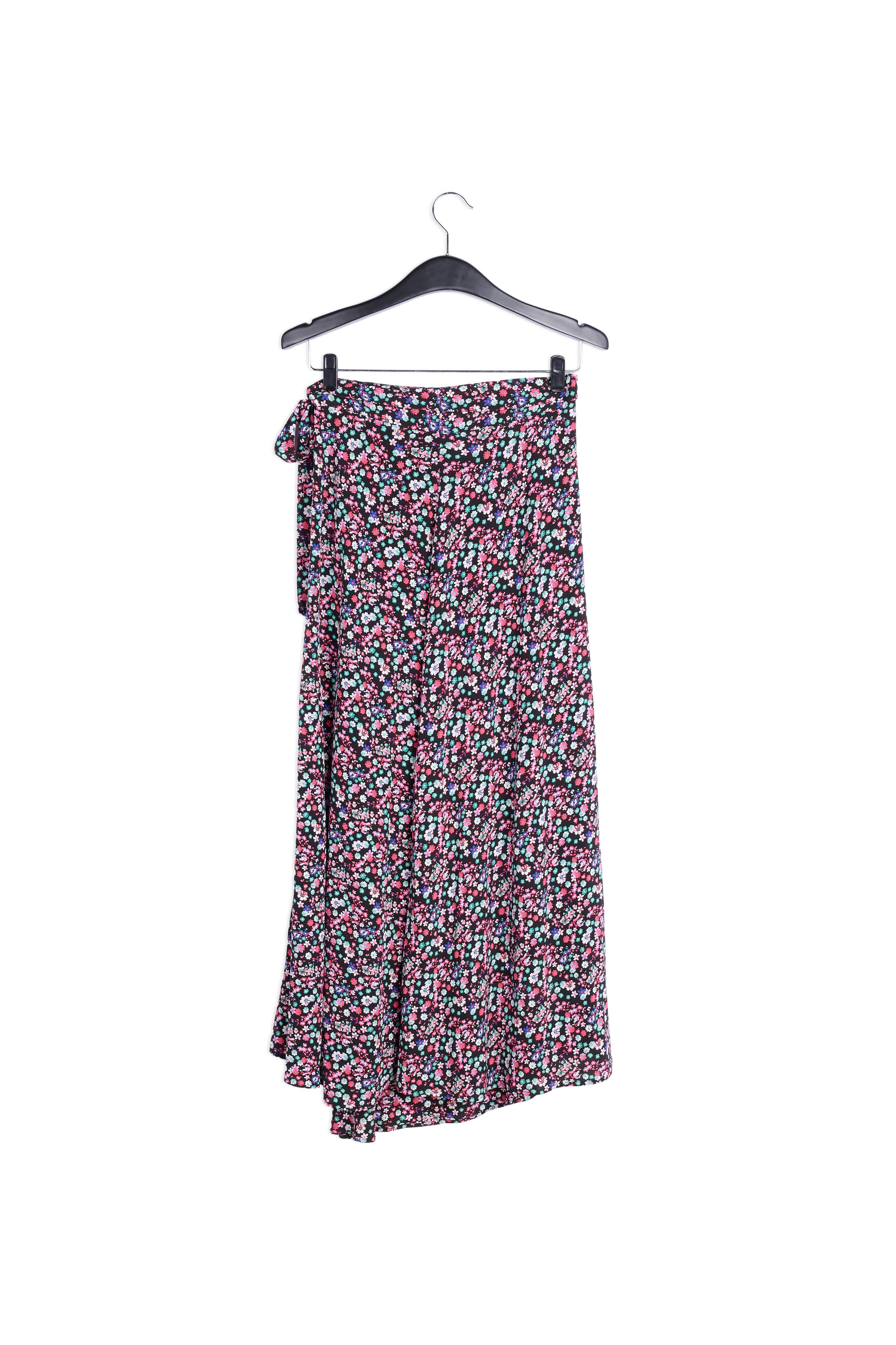 Jupe maxi noire cache-cœur à imprimé floral RE—SSENTIEL | Essentiel second hand