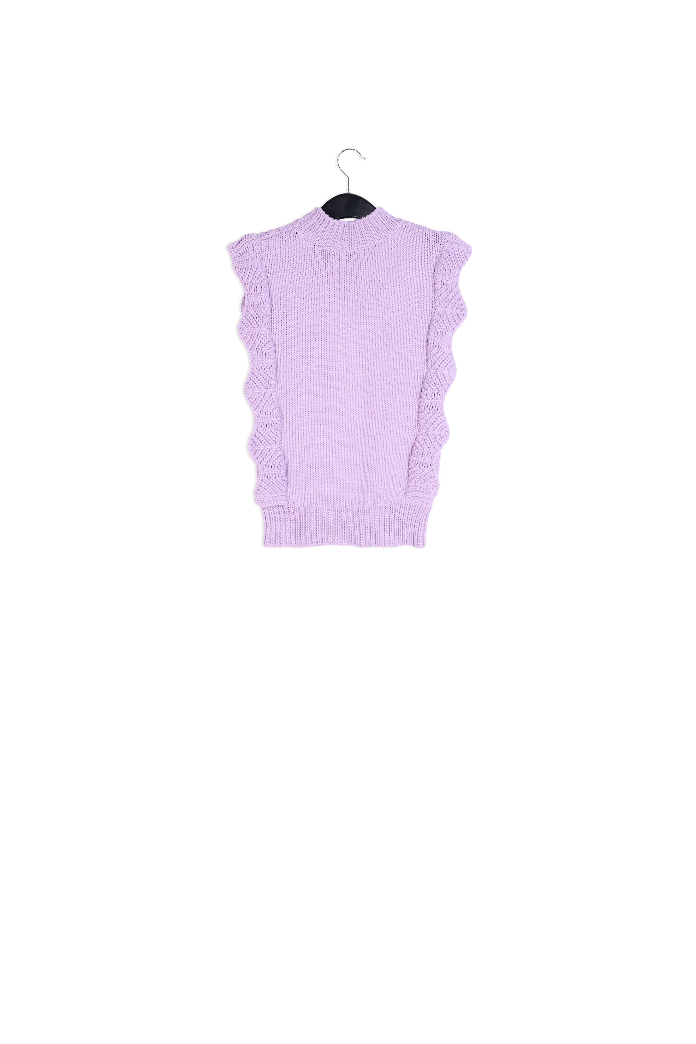Lilac sleeveless ruffle sweater RE—SSENTIEL | Essentiel second hand